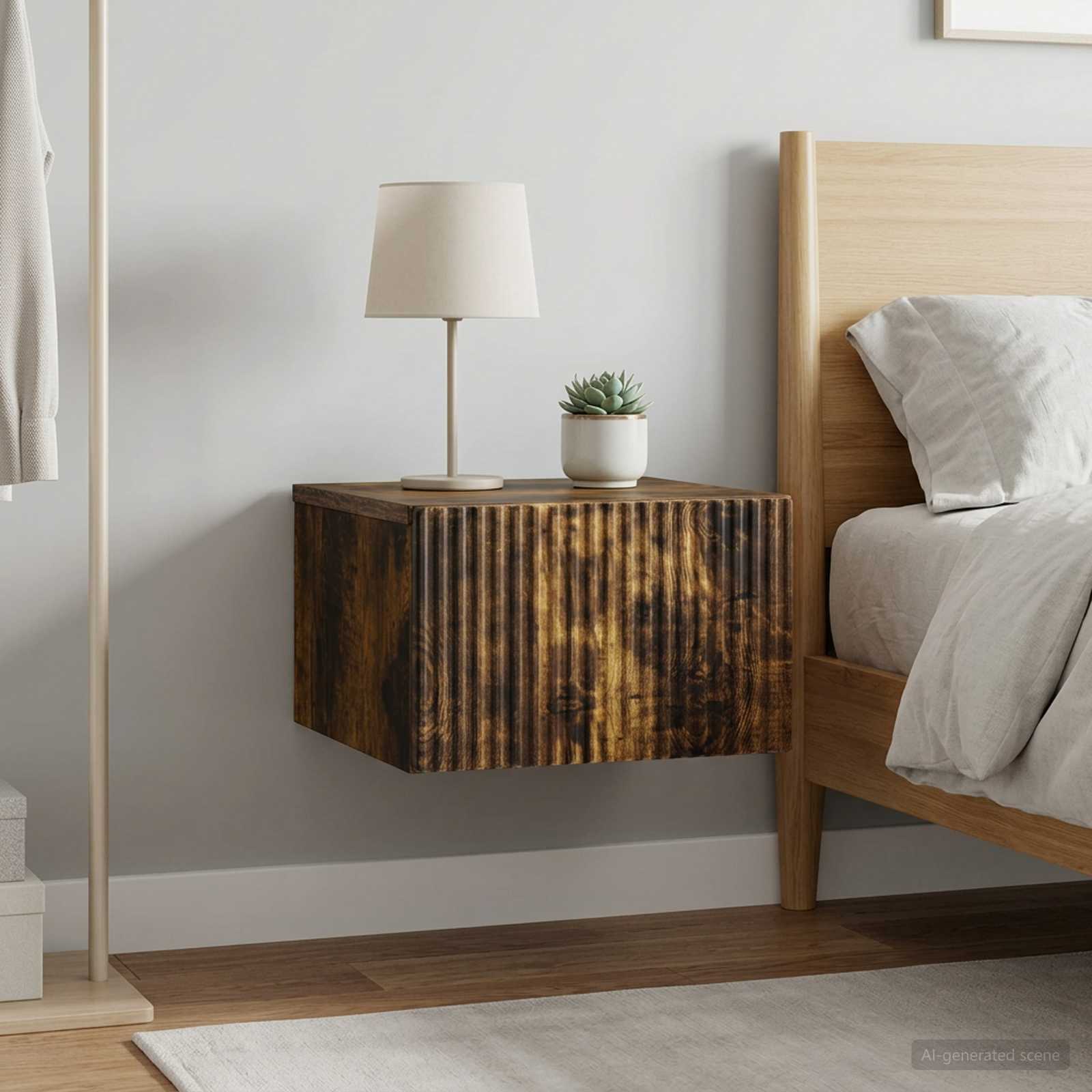 Cabinet de chevet mural 2 pcs Chêne fumé 33 x 34,5 x 20 cm - XIOS