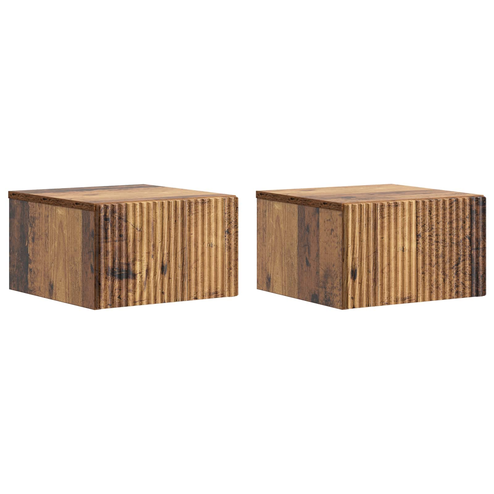 Cabinet de chevet mural 2 pcs Bois ancien 33 x 34,5 x 20 cm
