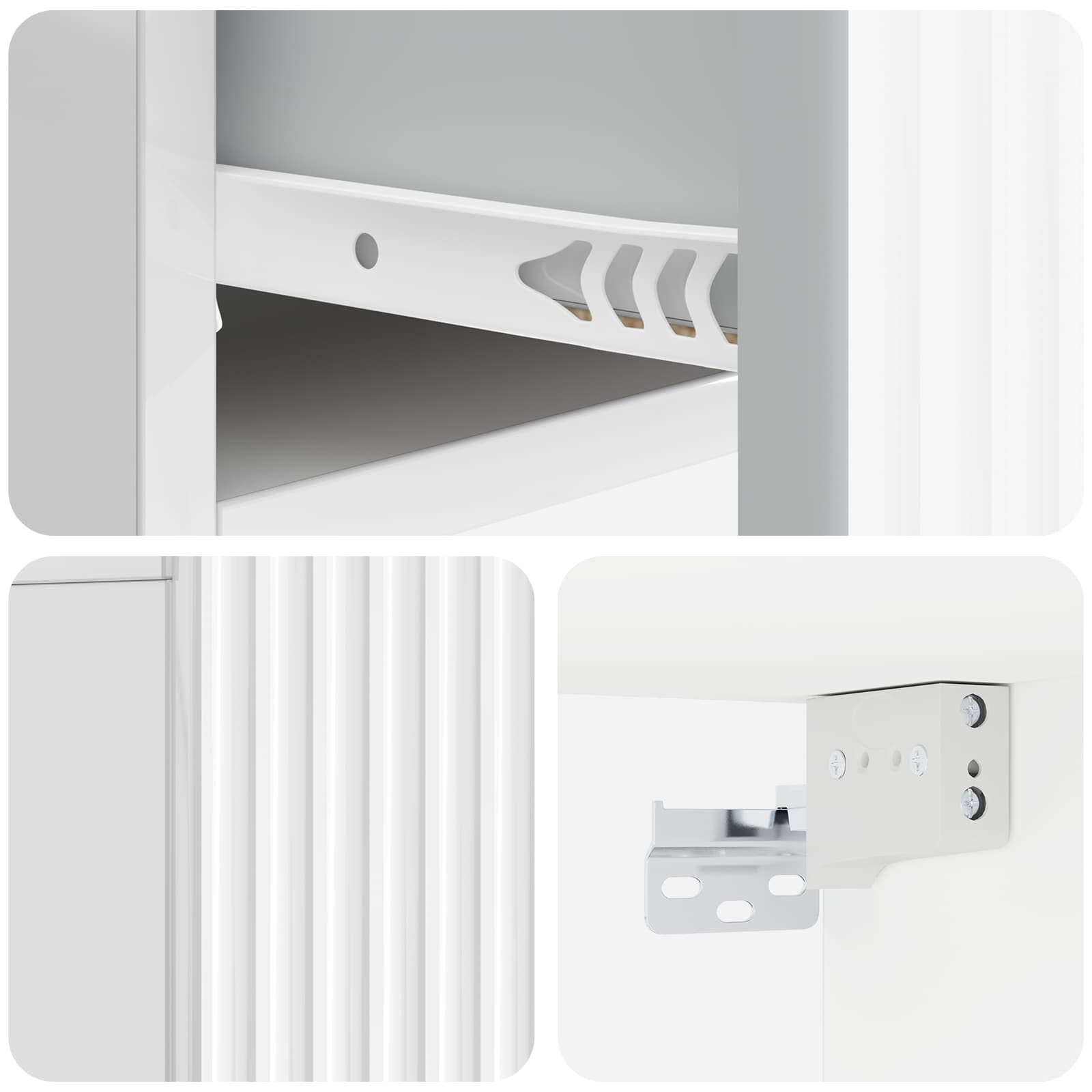 Cabinet de chevet mural 2 pcs Blanc brillant 49 x 34,5 x 20 cm - XIOS