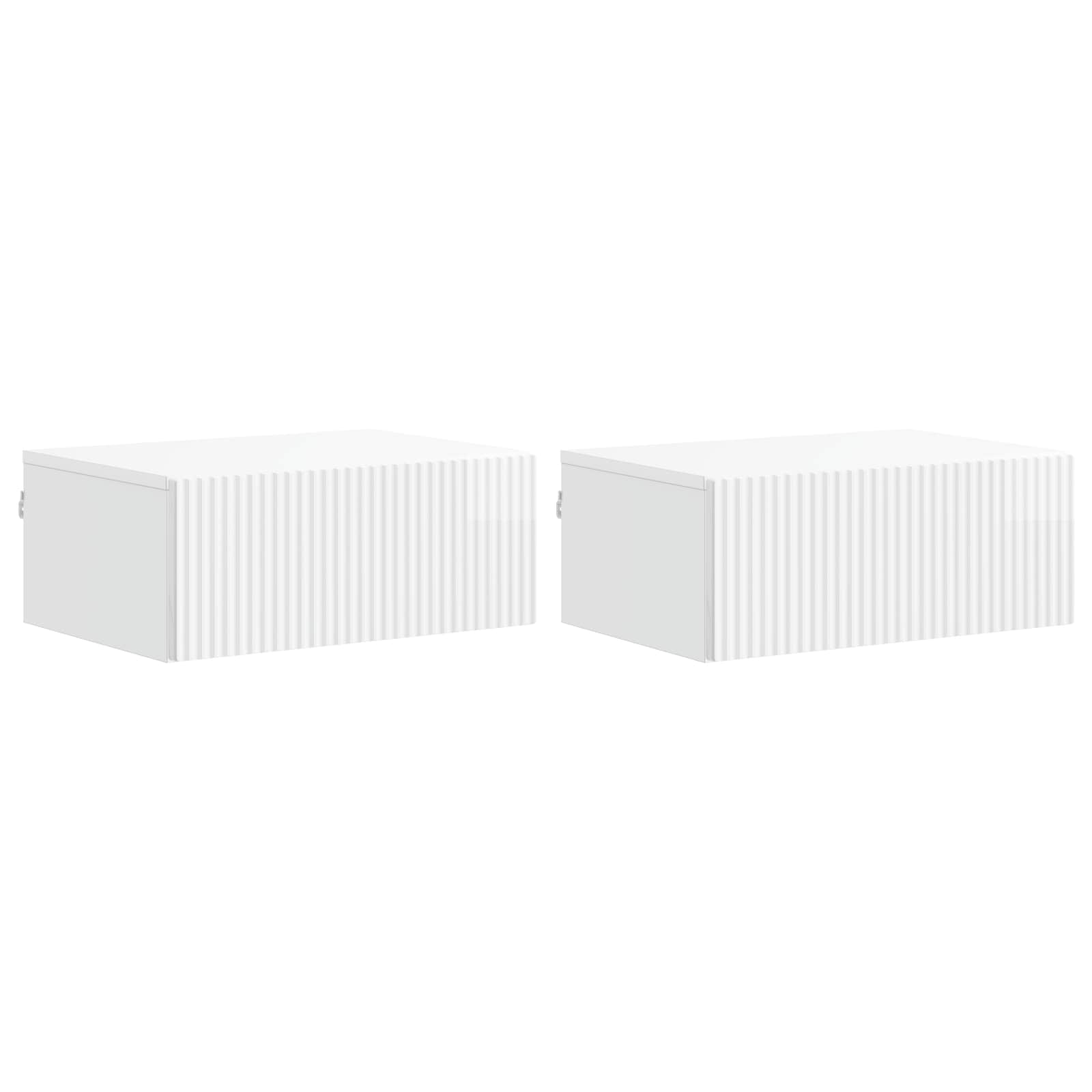 Cabinet de chevet mural 2 pcs Blanc brillant 49 x 34,5 x 20 cm - XIOS