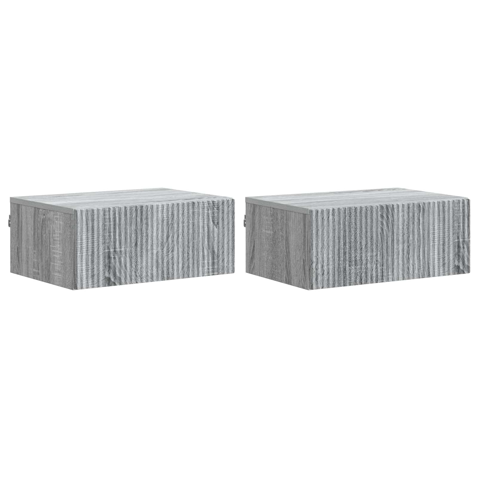 Cabinet de chevet mural 2 pcs Sonoma gris 49 x 34,5 x 20 cm - XIOS