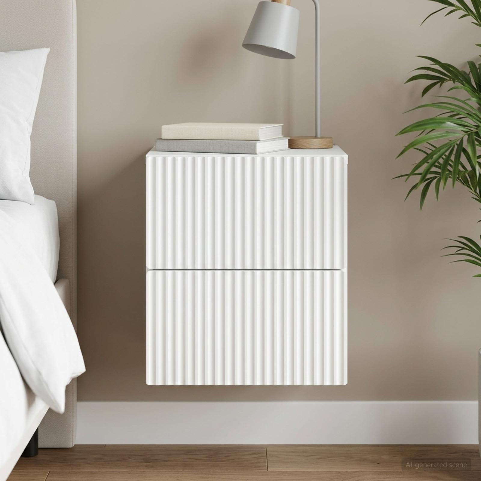 Cabinet de chevet mural avec tiroir Blanc 33 x 34,5 x 40 cm - XIOS