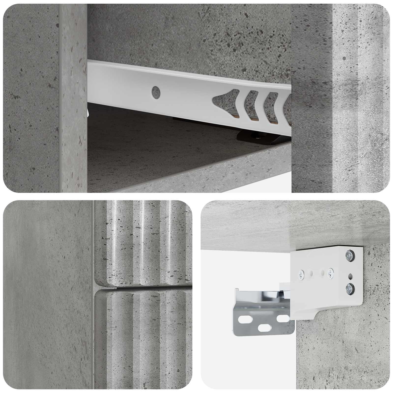 Cabinet de chevet mural 2 pcs Gris béton 33 x 34,5 x 40 cm - XIOS