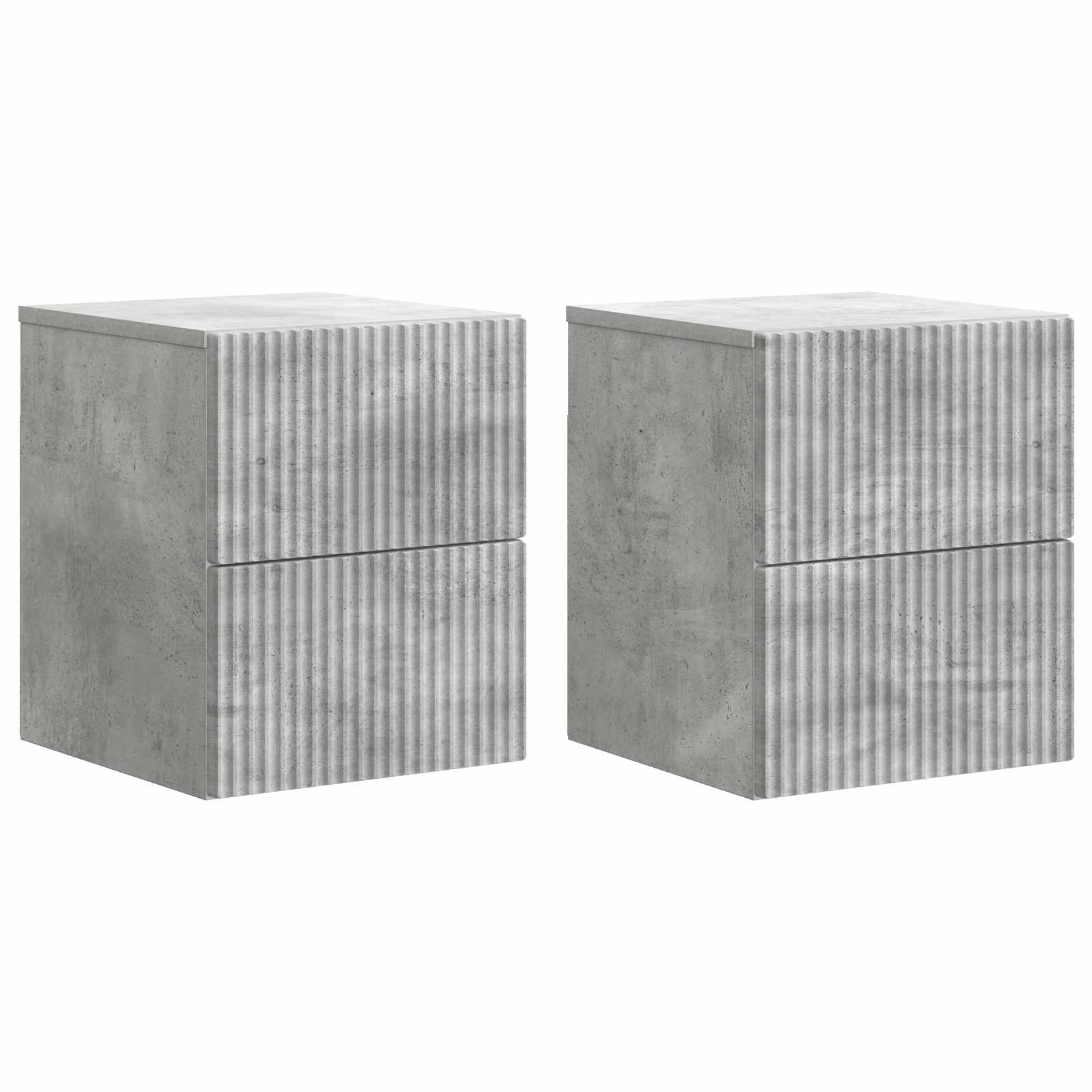 Cabinet de chevet mural 2 pcs Gris béton 33 x 34,5 x 40 cm - XIOS