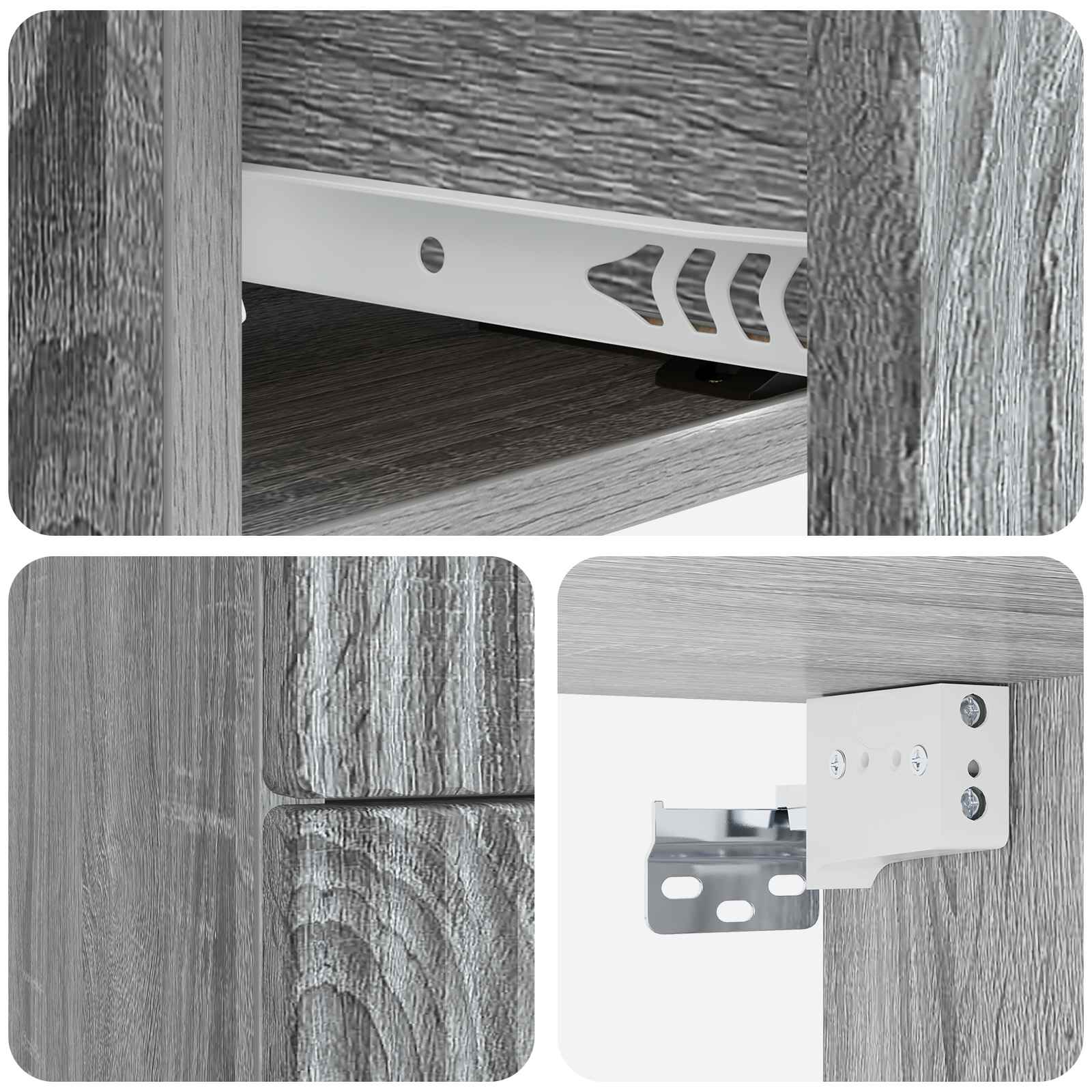 Cabinet de chevet mural Sonoma gris 33 x 34,5 x 40 cm - XIOS