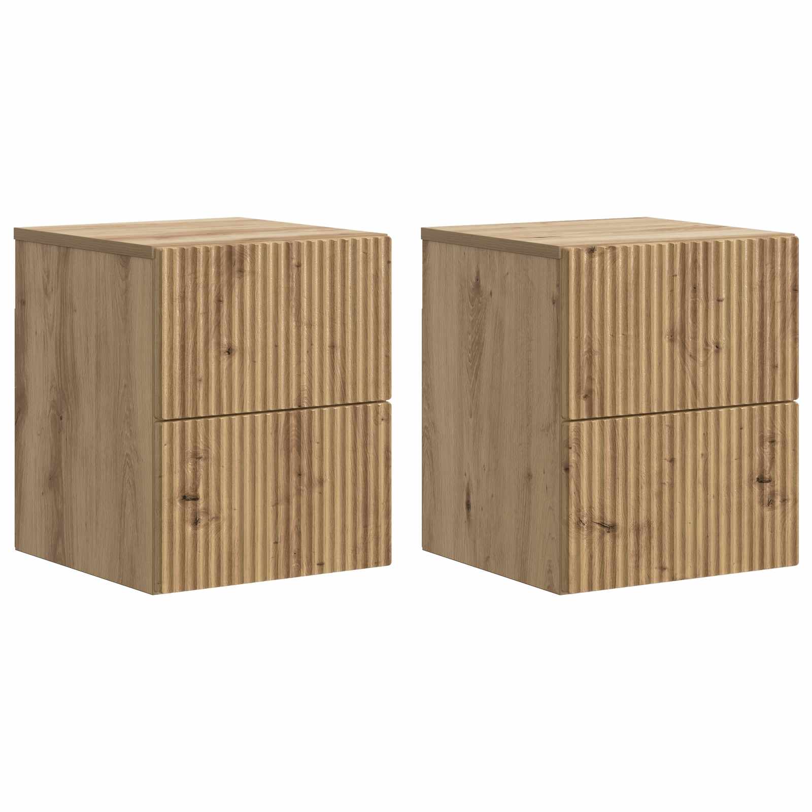 Cabinet de chevet mural 2 pcs Chêne artisanal 33 x 34,5 x 40 cm - XIOS