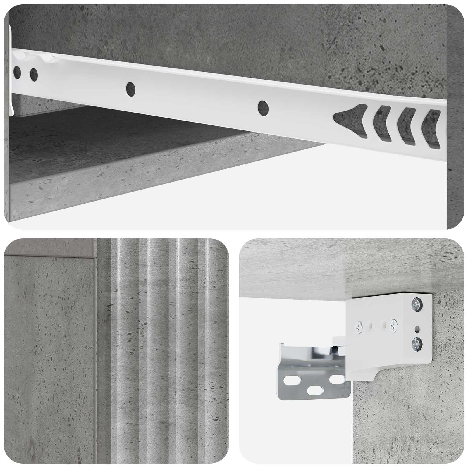 Table d'appoint murale Gris béton 87,5 x 34,5 x 17 cm - XIOS