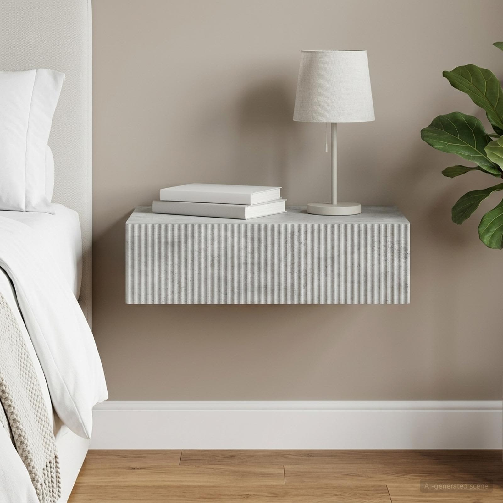Table d'appoint murale Gris béton 87,5 x 34,5 x 17 cm - XIOS