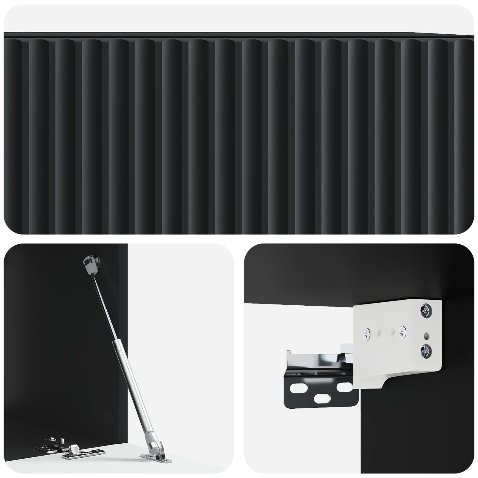Meuble TV mural Noir 59,5 x 41 x 30 cm Bois d'ingénierie - XIOS