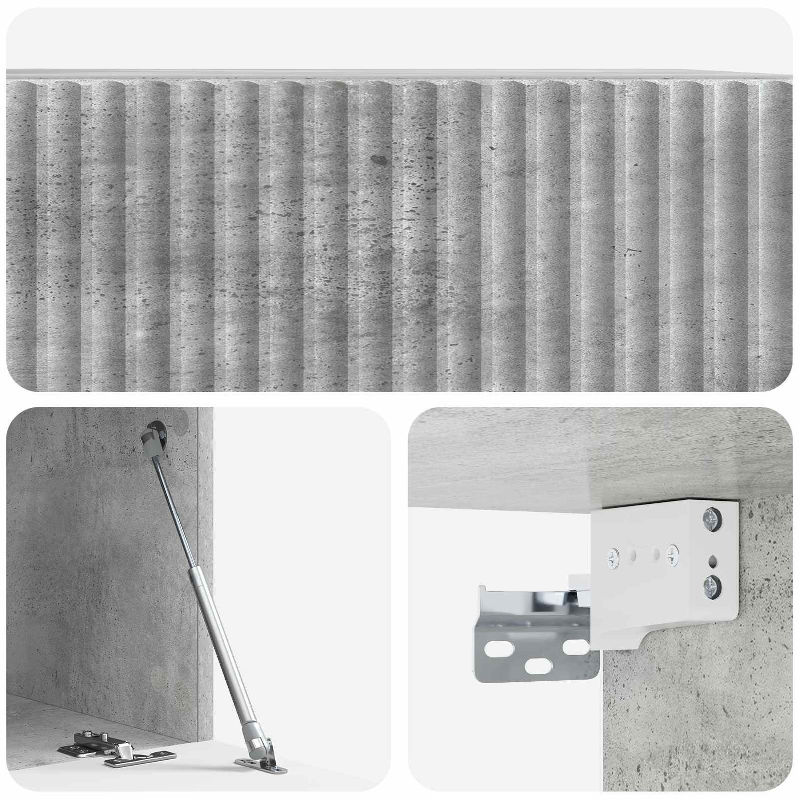 Meuble TV mural Gris béton 59,5 x 41 x 30 cm Bois d'ingénierie - XIOS