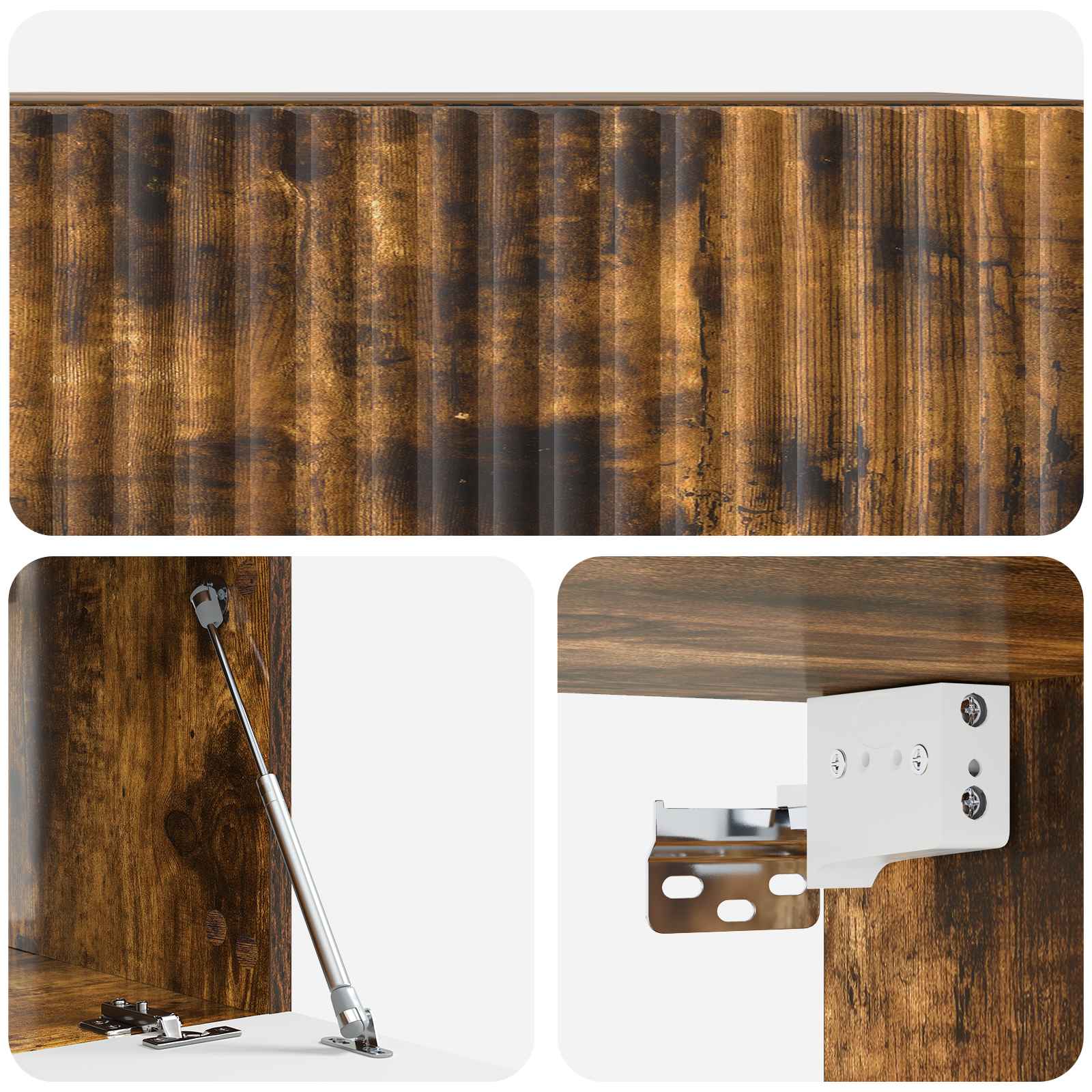 Meuble TV mural Chêne fumé 59,5 x 41 x 30 cm Bois d'ingénierie - XIOS