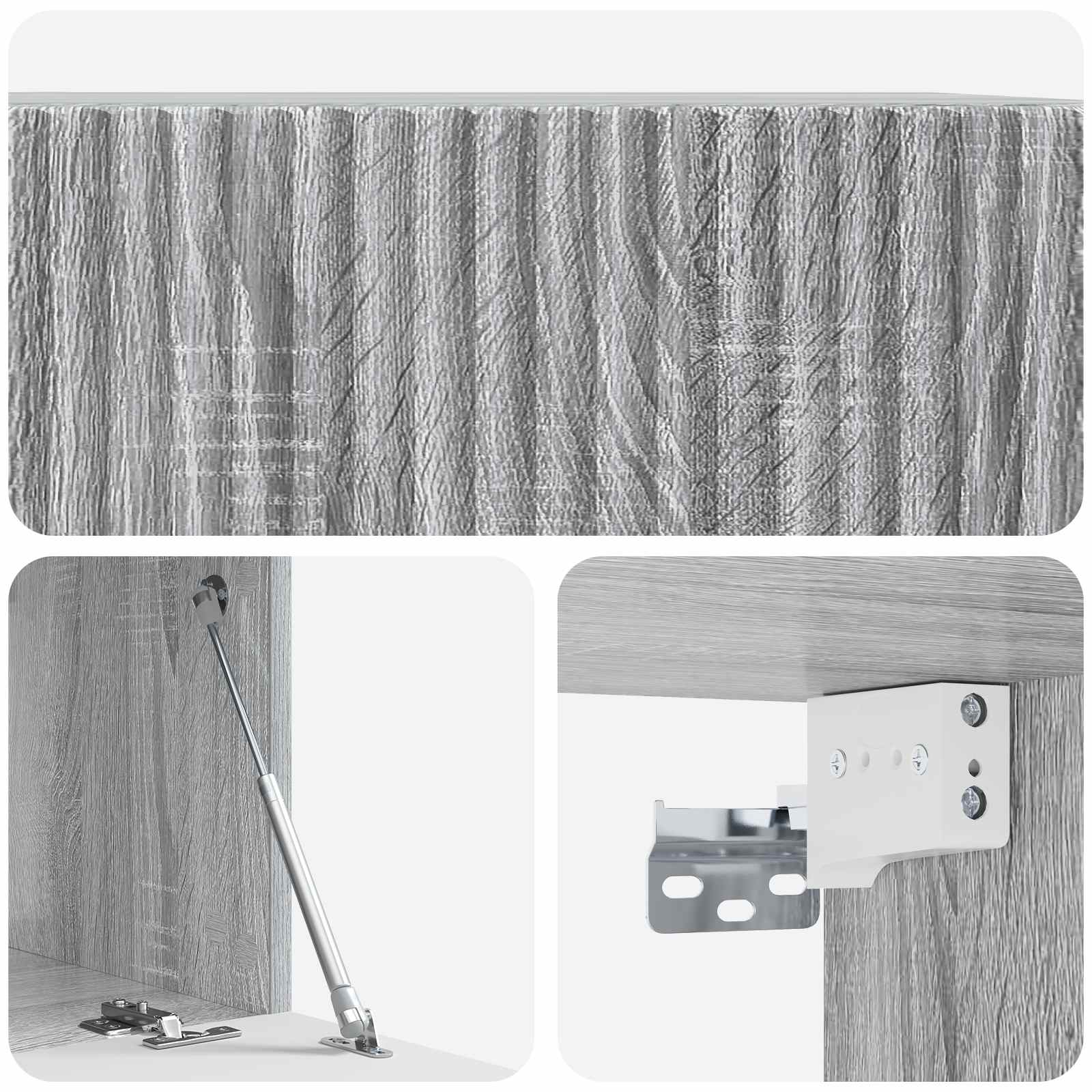Meuble TV mural Sonoma gris 59,5 x 41 x 30 cm Bois d'ingénierie - XIOS