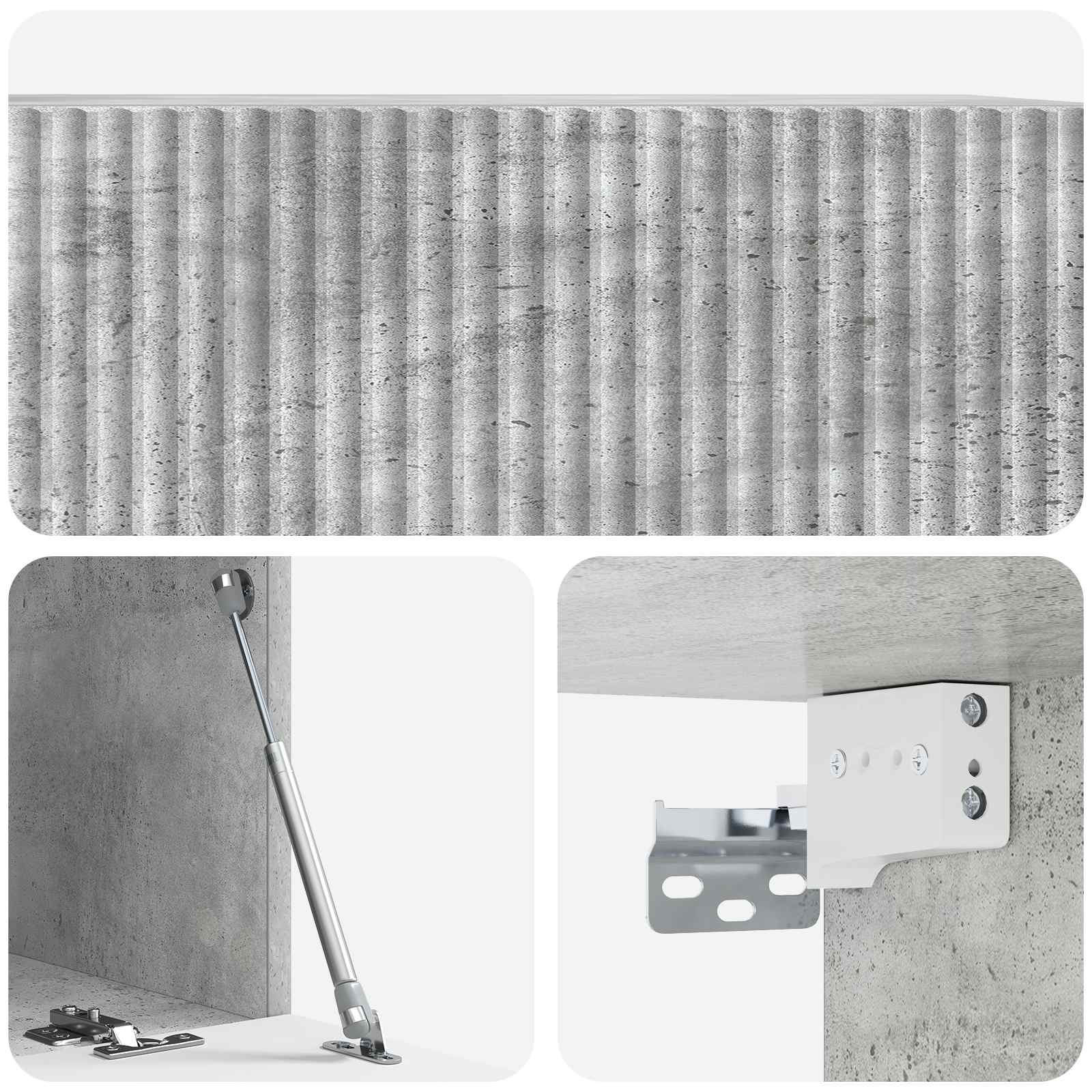 Meuble TV mural Gris béton 78,5 x 41 x 30 cm Bois d'ingénierie - XIOS