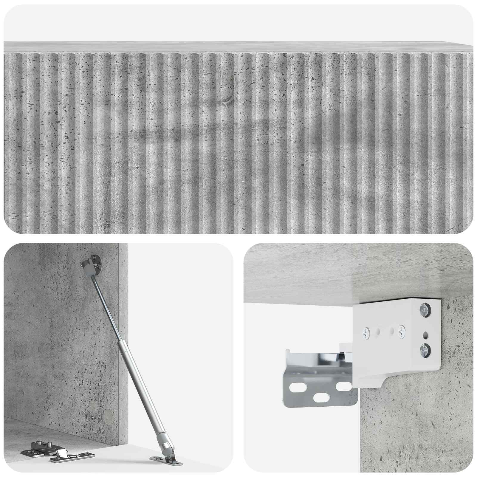Meuble TV mural Gris béton 98 x 41 x 30 cm Bois d'ingénierie - XIOS