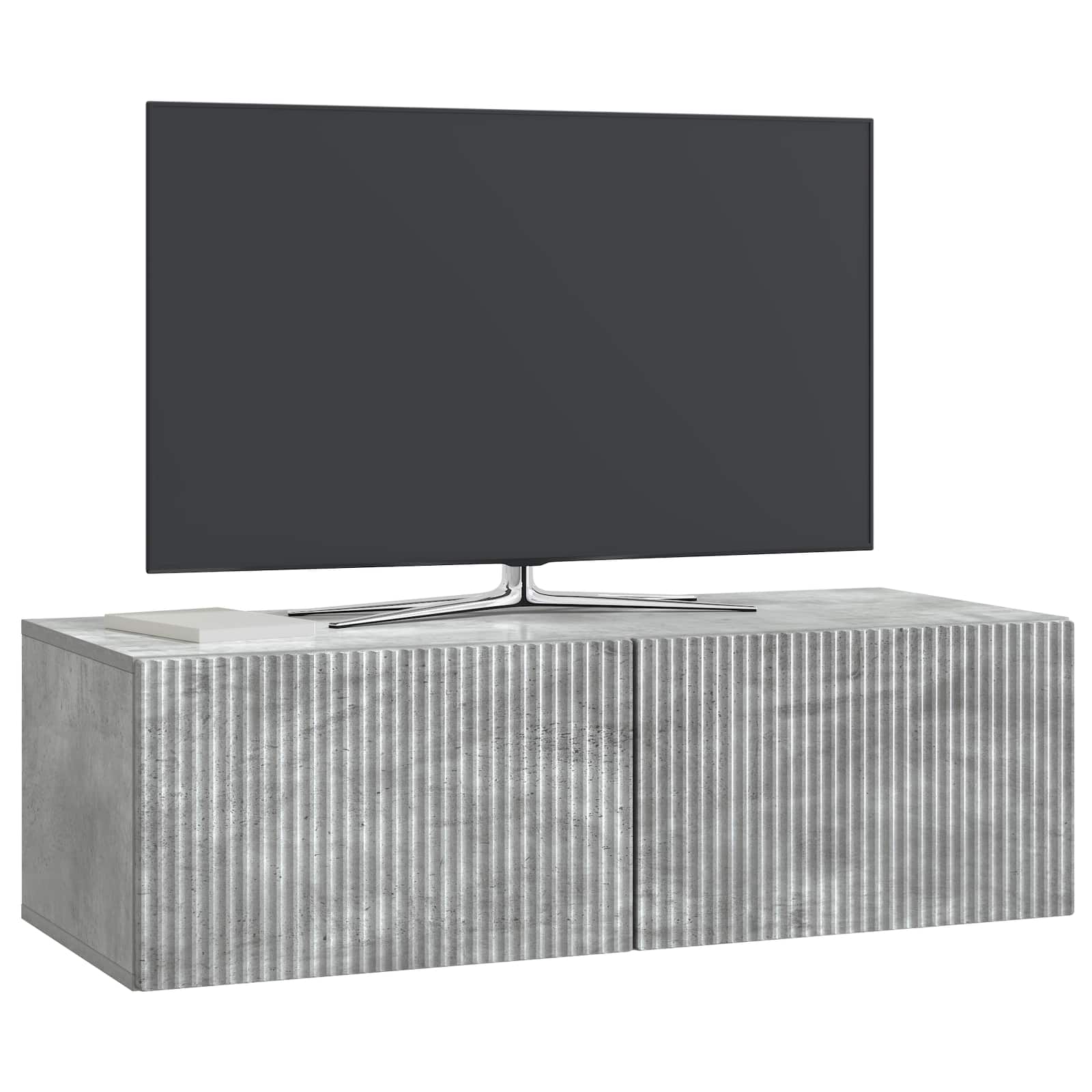 Meuble TV mural Gris béton 98 x 41 x 30 cm Bois d'ingénierie - XIOS