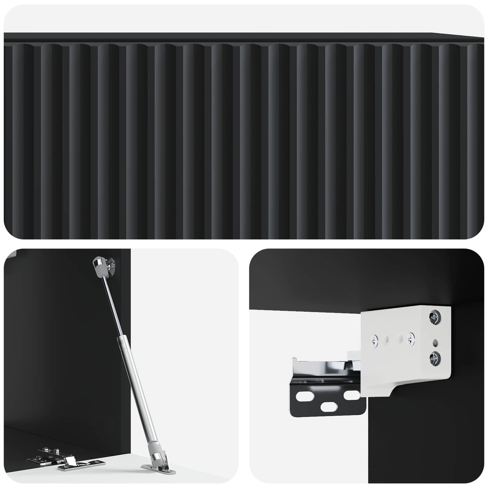 Meuble TV mural Noir 59,5 x 31 x 30 cm Bois d'ingénierie - XIOS