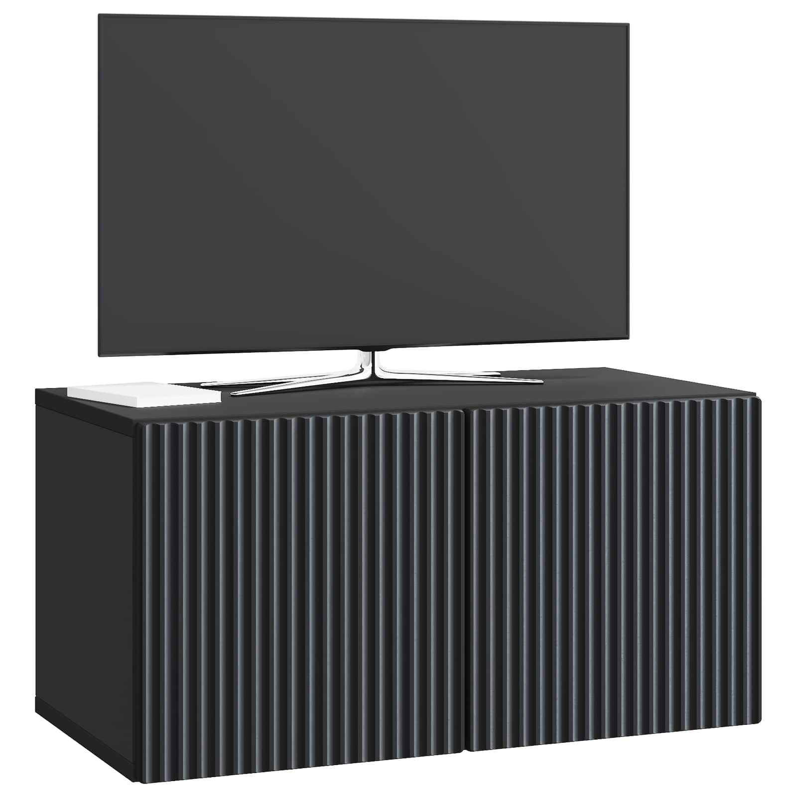 Meuble TV mural Noir 59,5 x 31 x 30 cm Bois d'ingénierie - XIOS