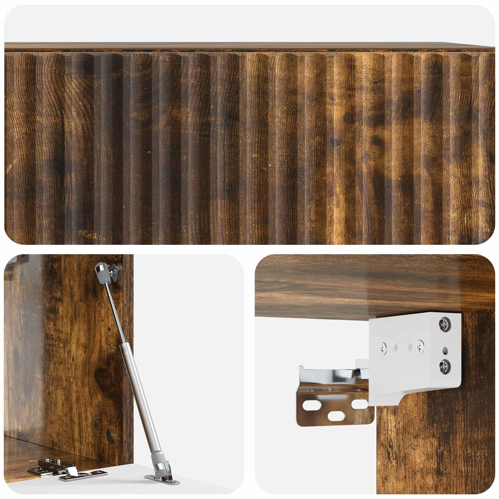 Meuble TV mural Chêne fumé 59,5 x 31 x 30 cm Bois d'ingénierie - XIOS