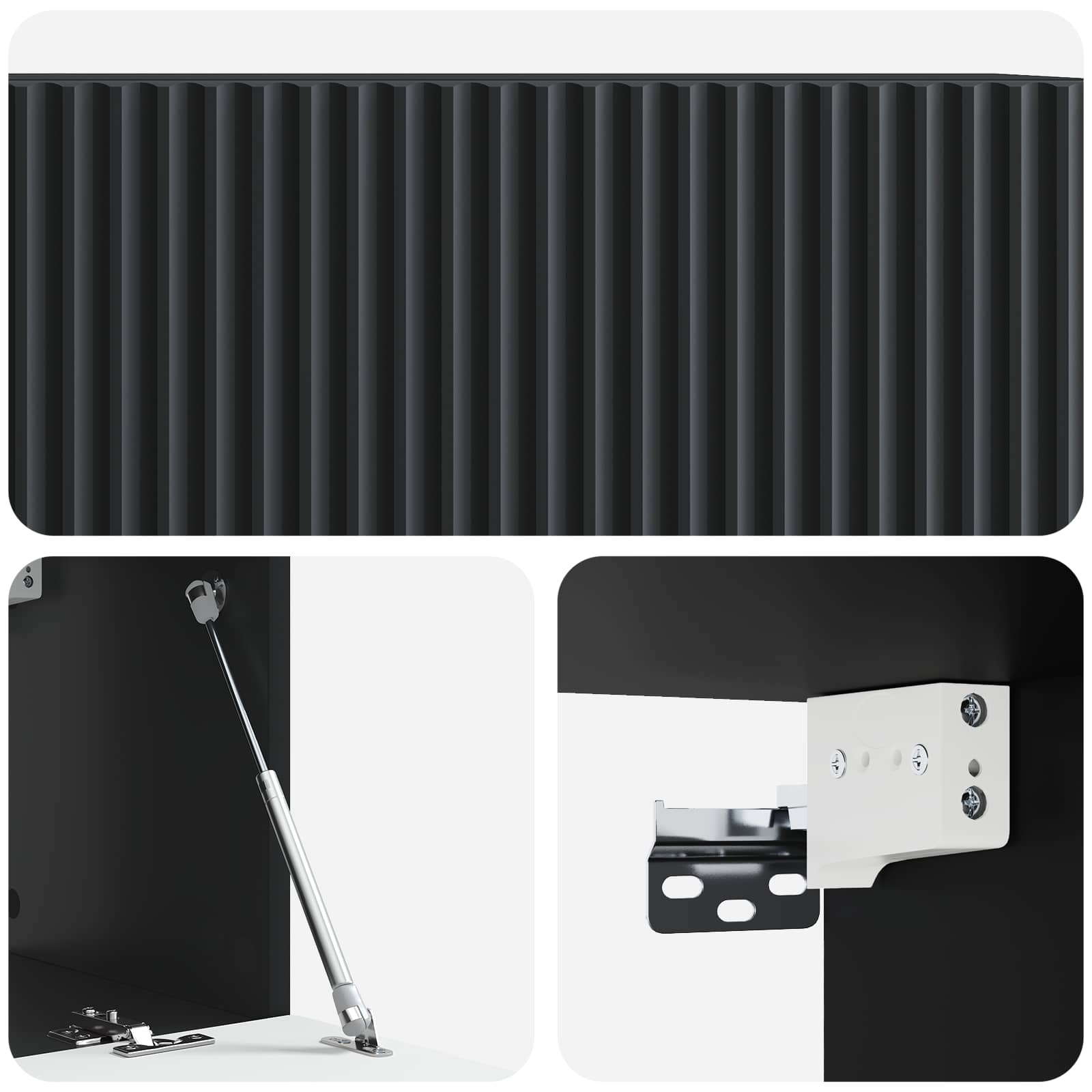 Meuble TV mural Noir 78,5 x 31 x 30 cm Bois d'ingénierie - XIOS