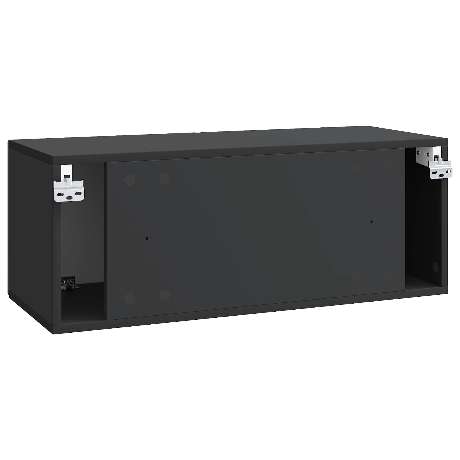 Meuble TV mural Noir 78,5 x 31 x 30 cm Bois d'ingénierie - XIOS