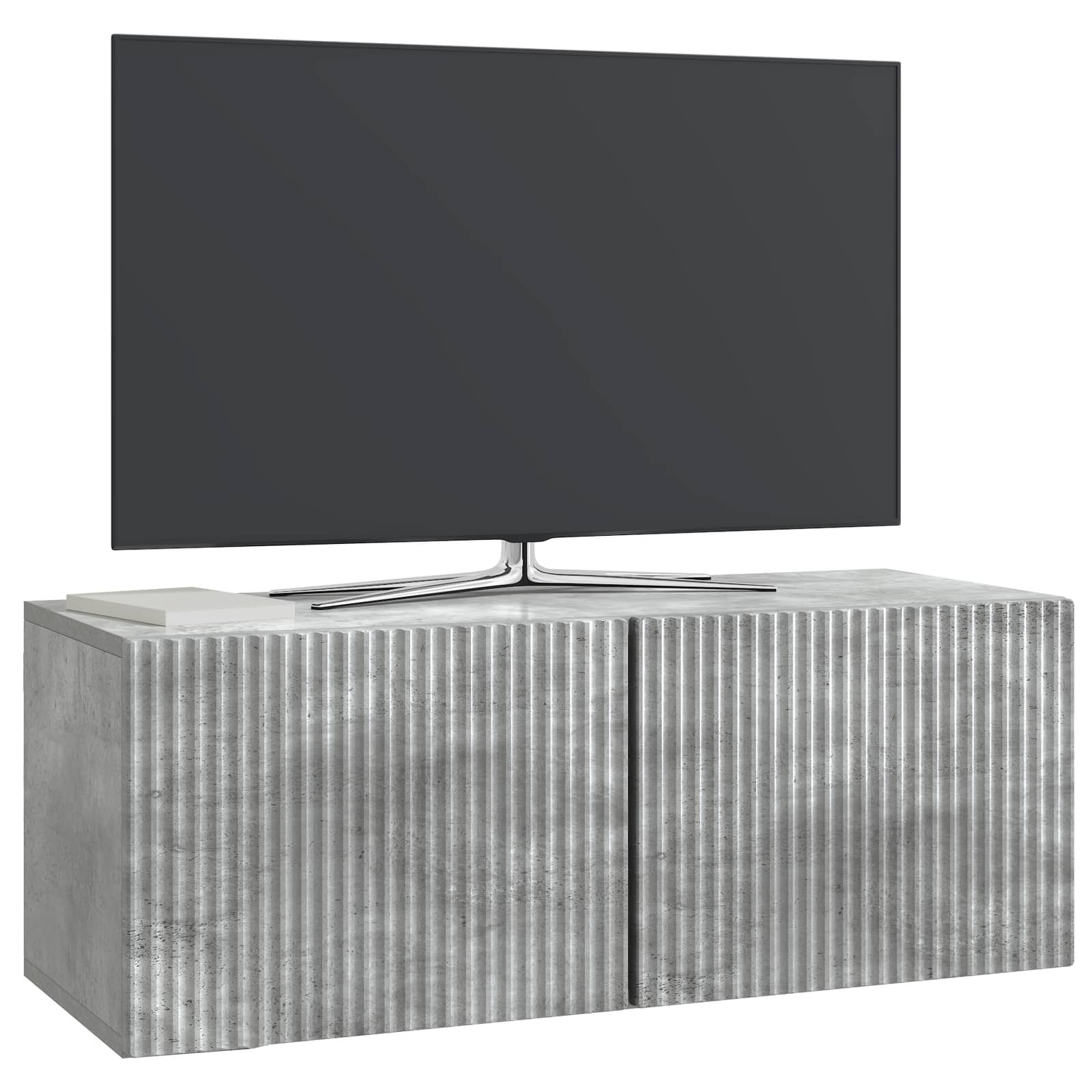 Meuble TV mural Gris béton 78,5 x 31 x 30 cm Bois d'ingénierie - XIOS
