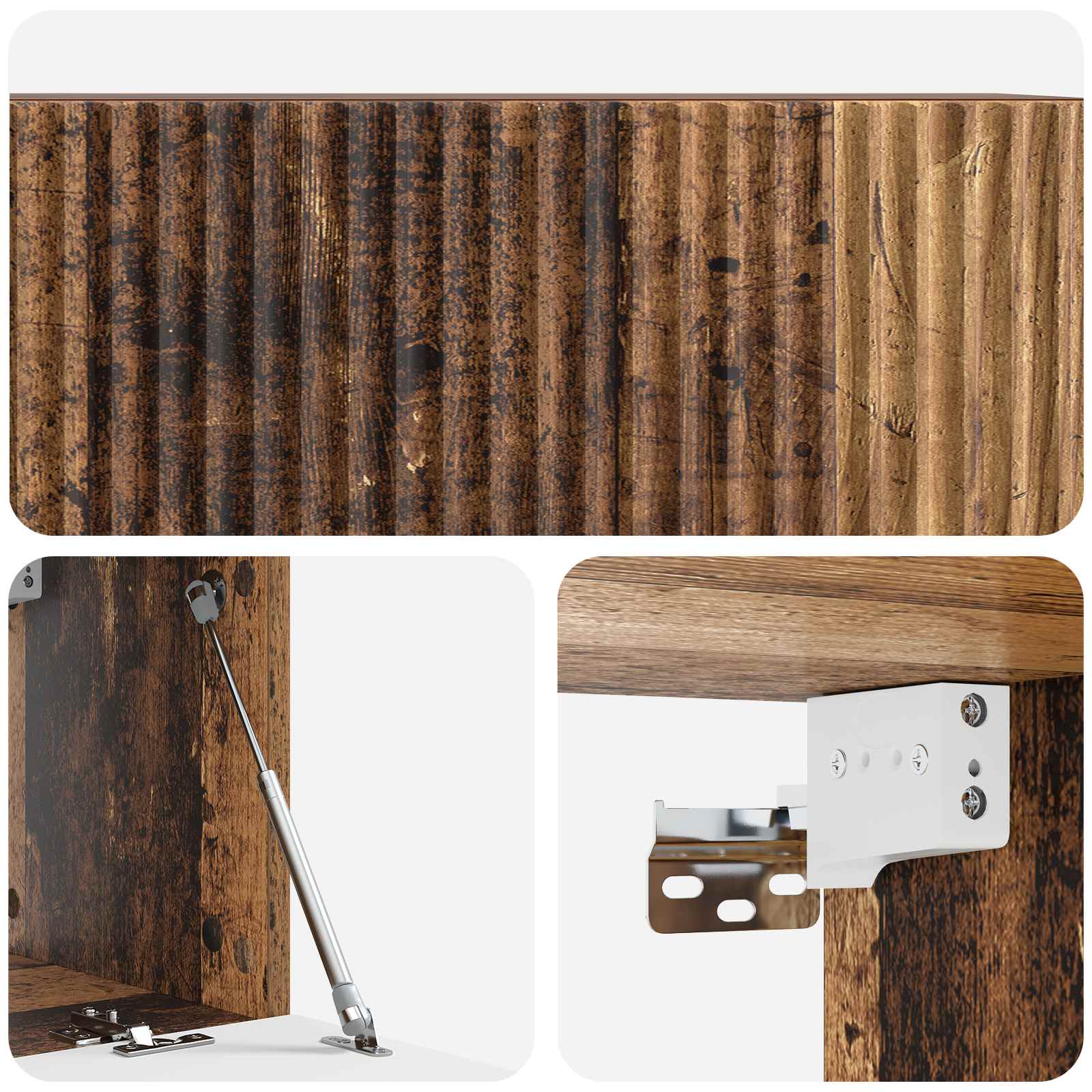 Meuble TV mural Bois ancien 78,5 x 31 x 30 cm Bois d'ingénierie - XIOS