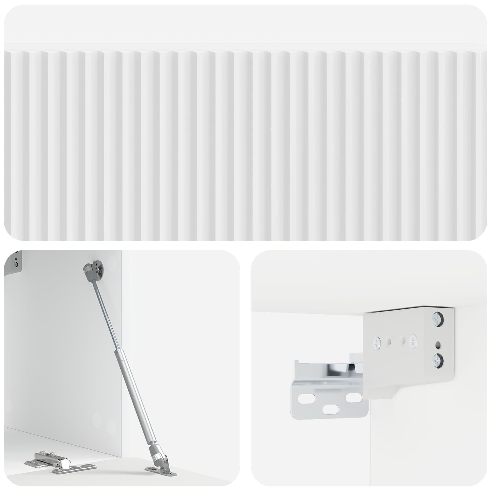 Meuble TV mural Montage mural Blanc brillant 98 x 31 x 30 cm - XIOS