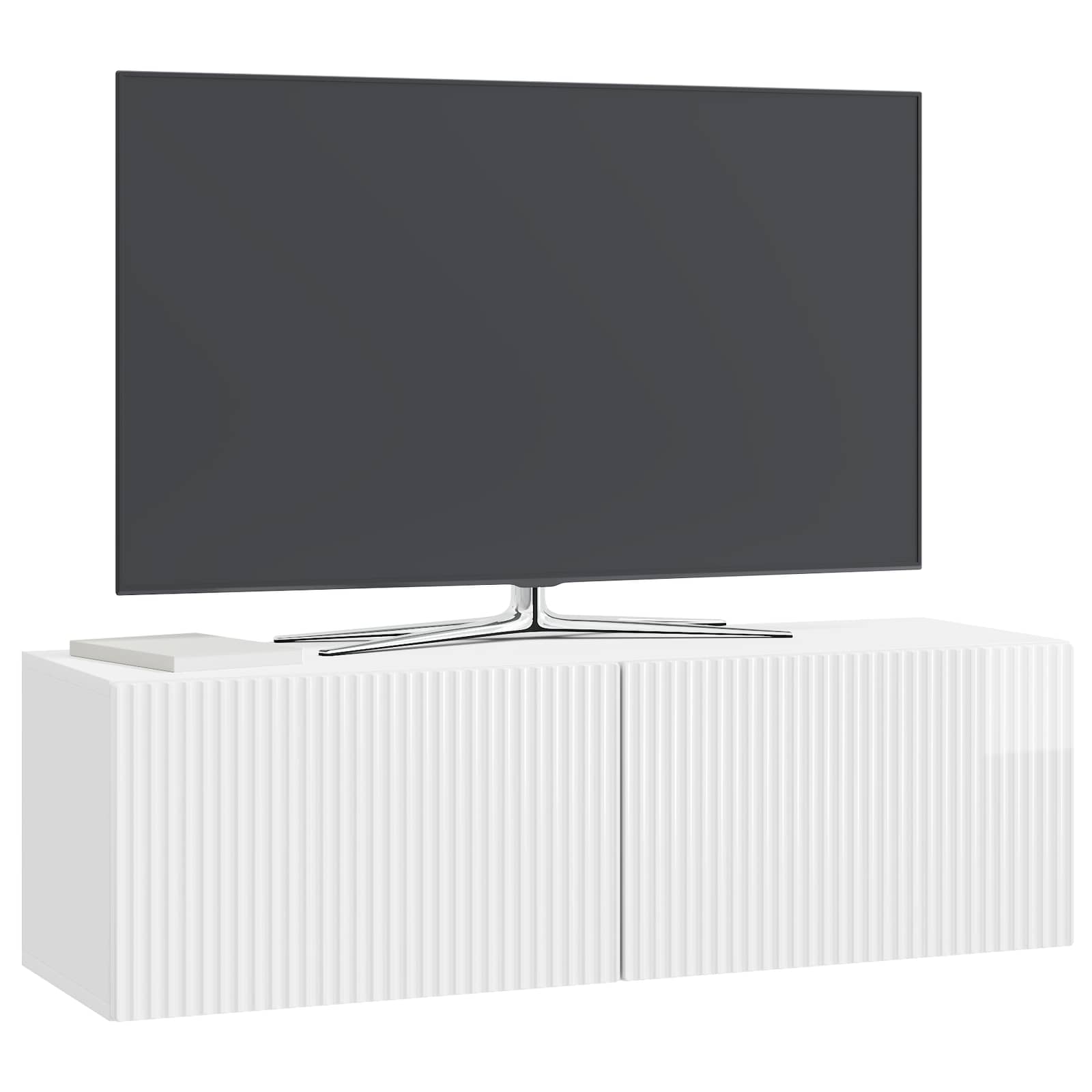 Meuble TV mural Montage mural Blanc brillant 98 x 31 x 30 cm - XIOS