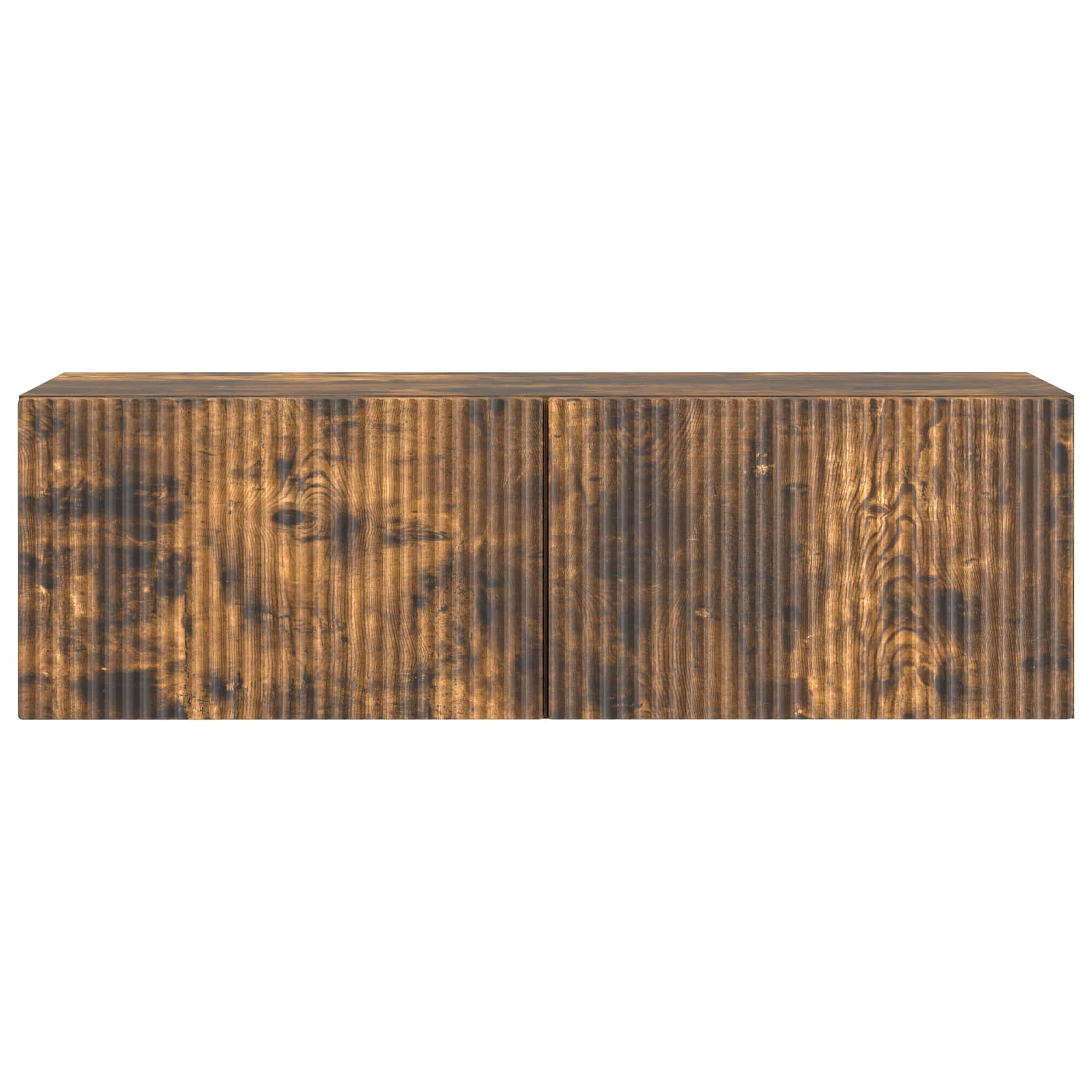 Meuble TV mural Chêne fumé 98 x 31 x 30 cm Bois d'ingénierie - XIOS