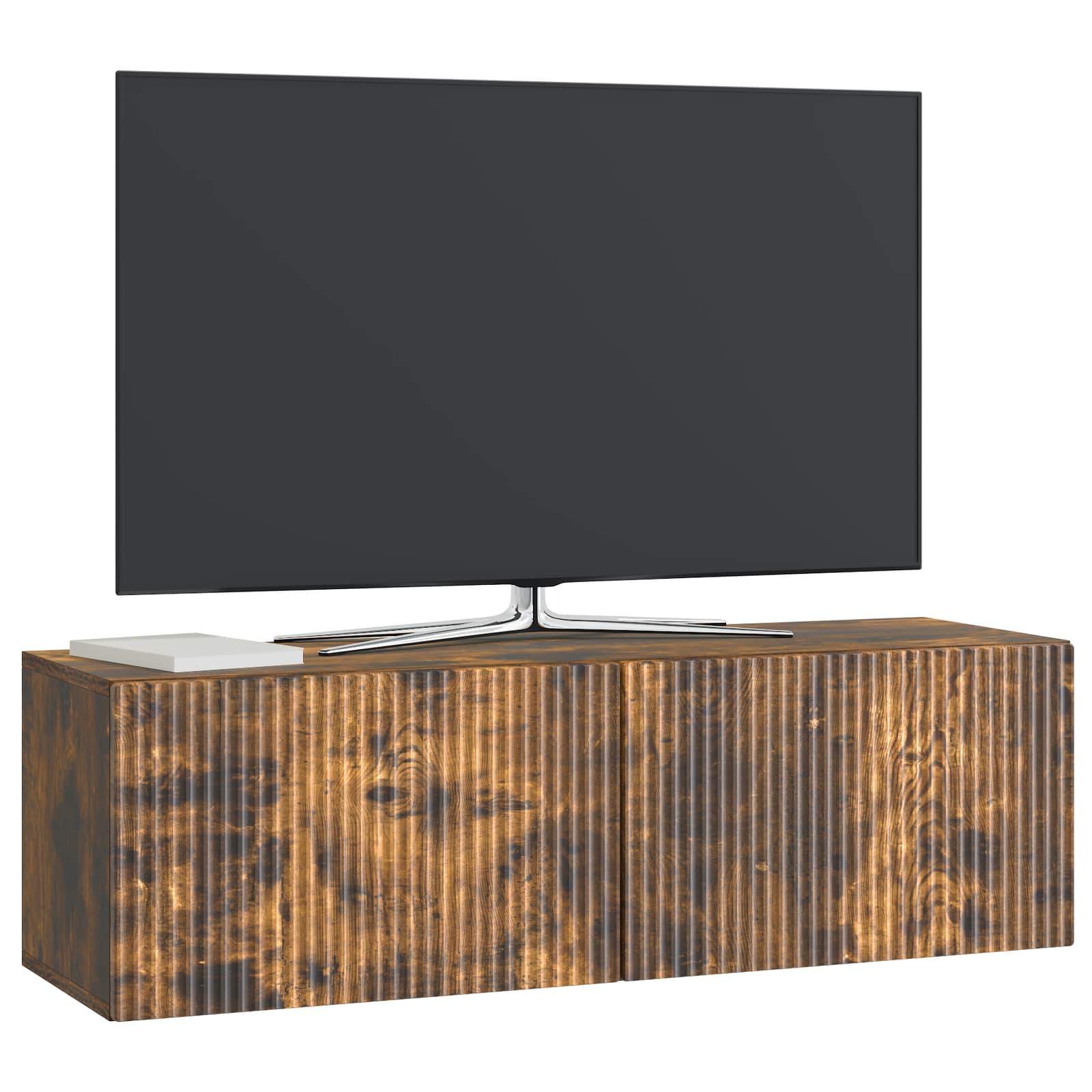 Meuble TV mural Chêne fumé 98 x 31 x 30 cm Bois d'ingénierie - XIOS