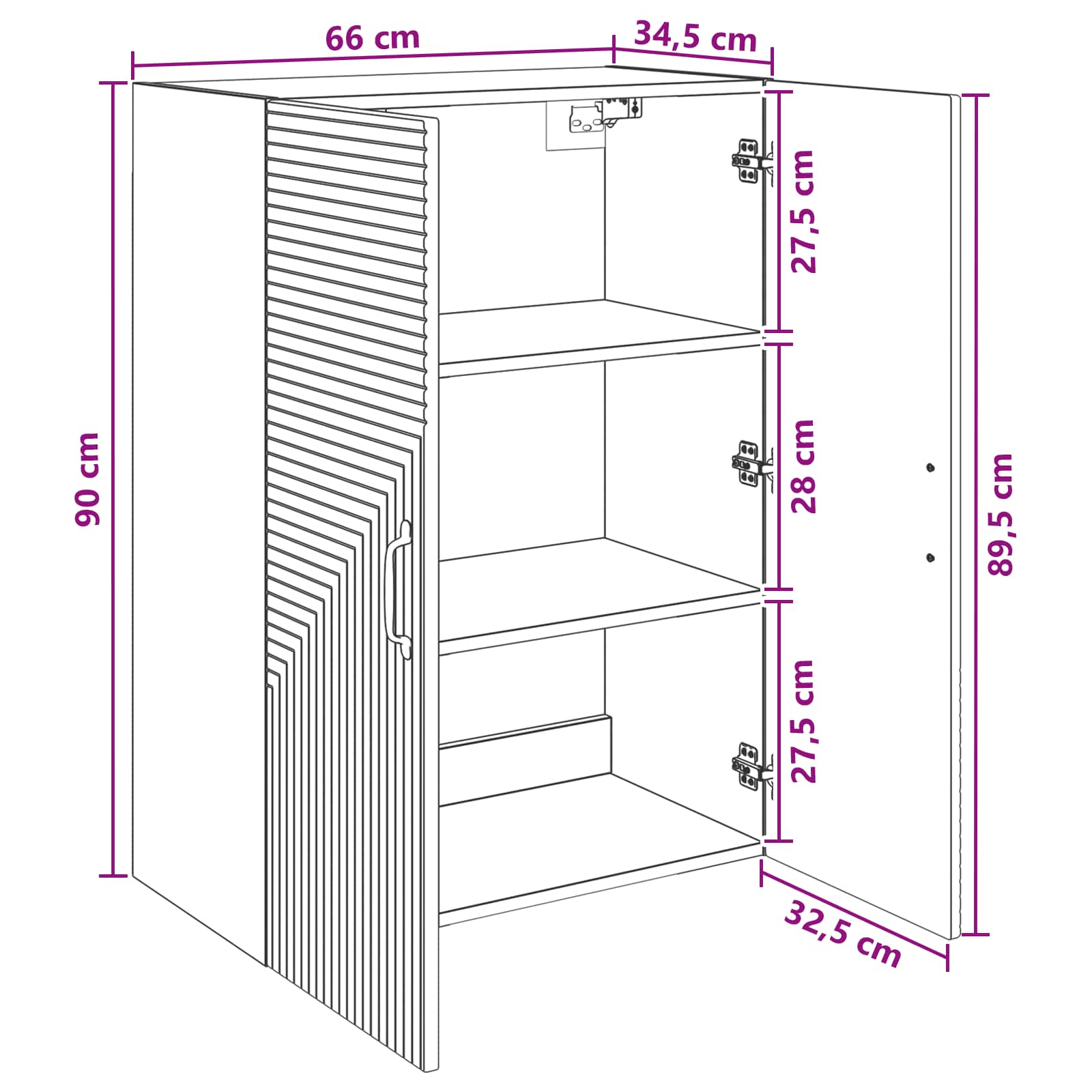 Armoire Murale Bois ancien 66 x 34,5 x 90 cm Bois d'ingénierie - XIOS