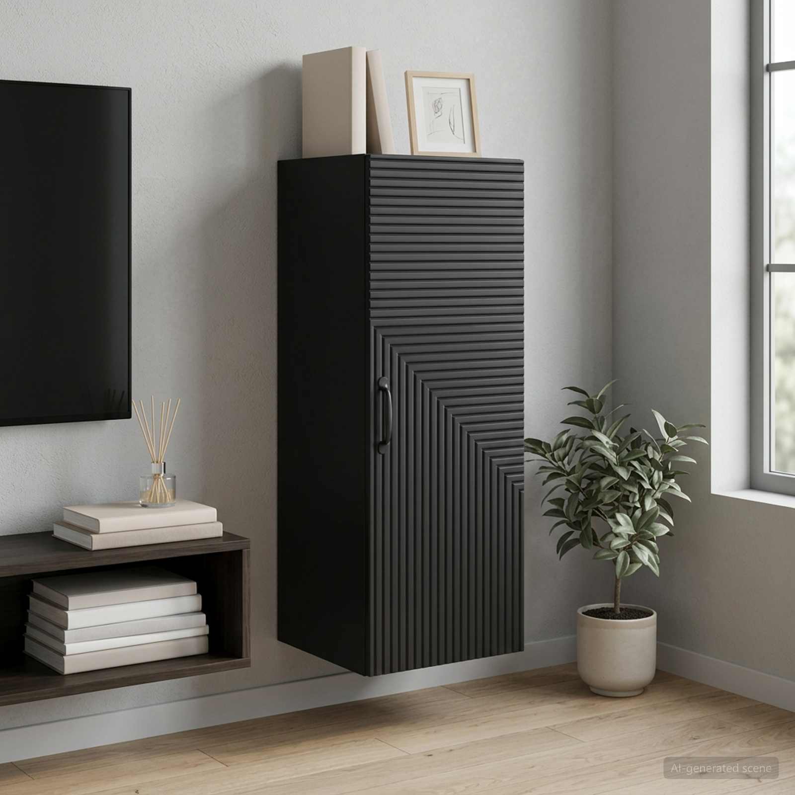 Armoire Murale Noir 33 x 34,5 x 90 cm Bois d'ingénierie - XIOS