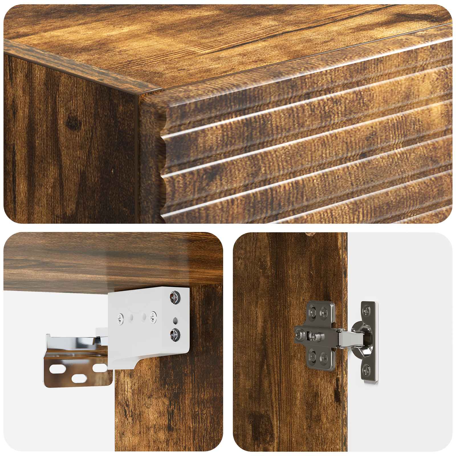 Armoire Murale Chêne fumé 33 x 34,5 x 90 cm Bois d'ingénierie - XIOS