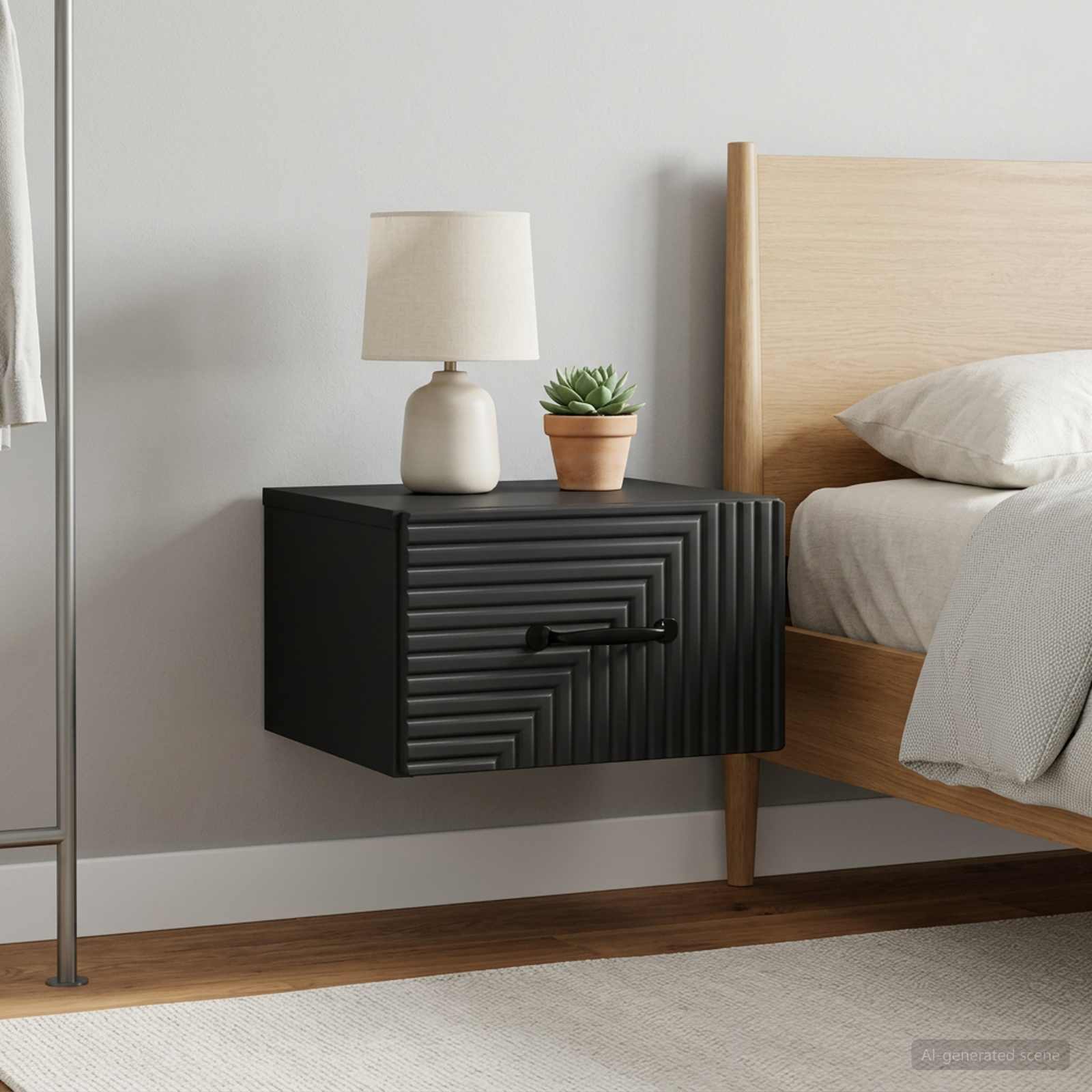 Cabinet de chevet mural 2 pcs Noir 34,5 x 33 x 20 cm - XIOS