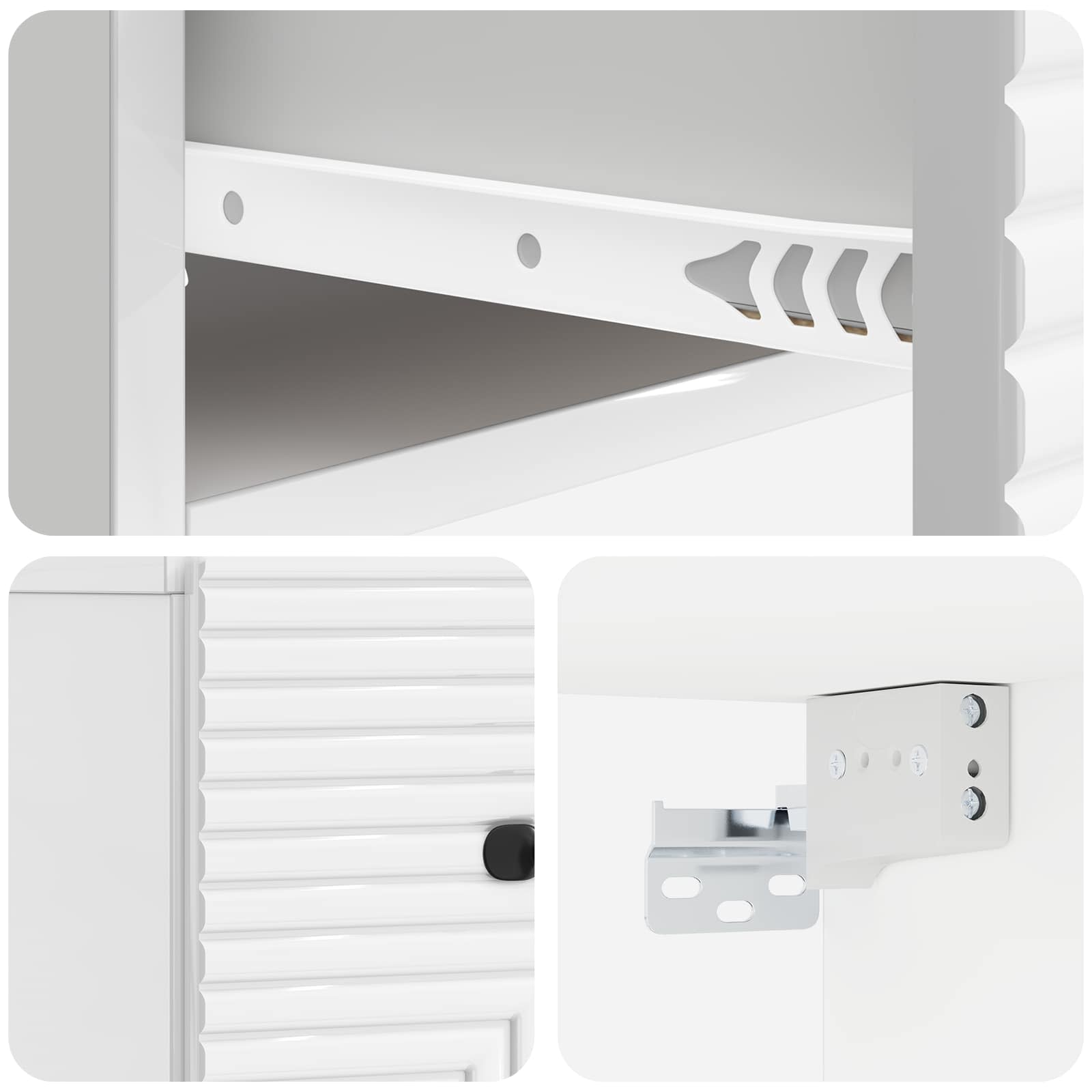 Cabinet de chevet mural 2 pcs Blanc brillant 34,5 x 33 x 20 cm - XIOS