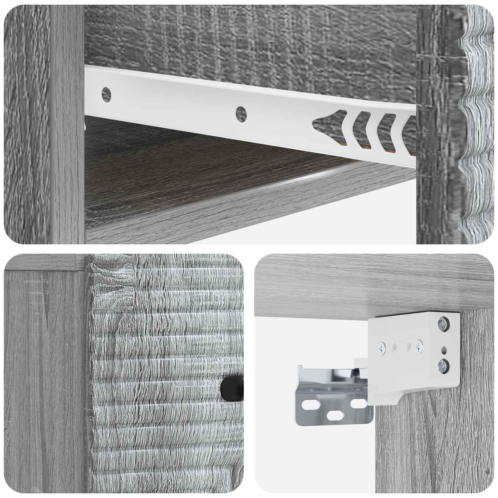 Cabinet de chevet mural 2 pcs Sonoma gris 34,5 x 33 x 20 cm - XIOS