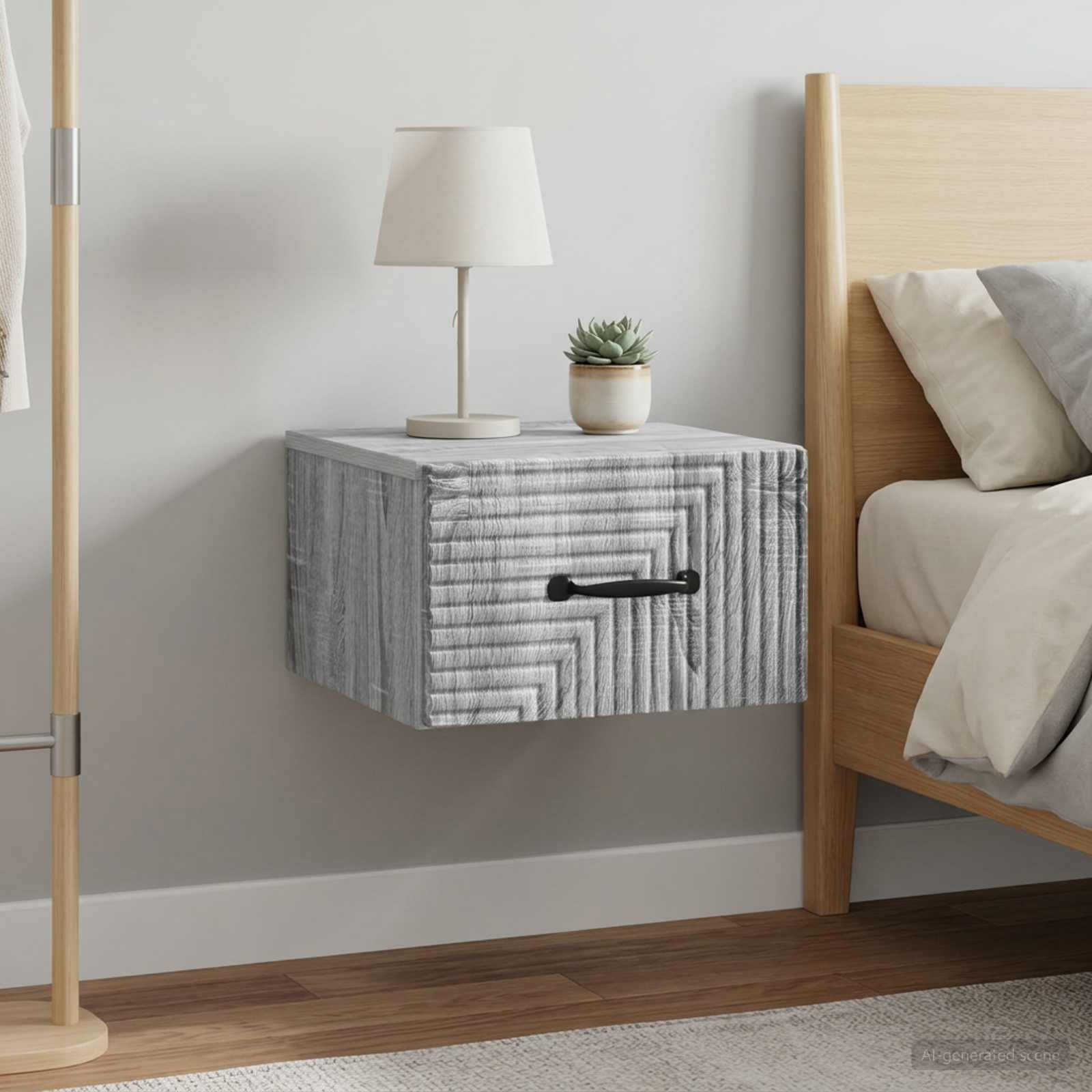 Cabinet de chevet mural 2 pcs Sonoma gris 34,5 x 33 x 20 cm - XIOS