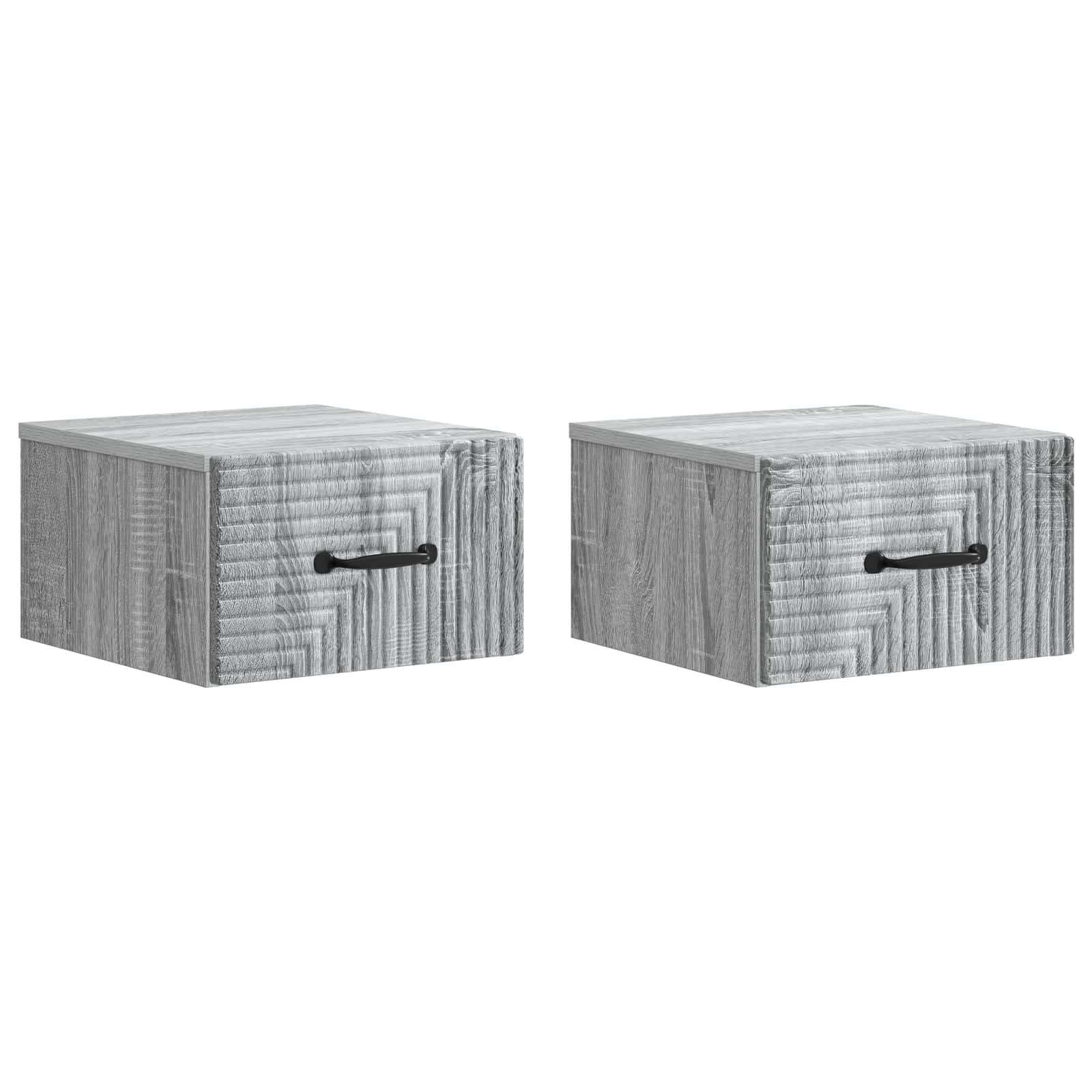 Cabinet de chevet mural 2 pcs Sonoma gris 34,5 x 33 x 20 cm - XIOS