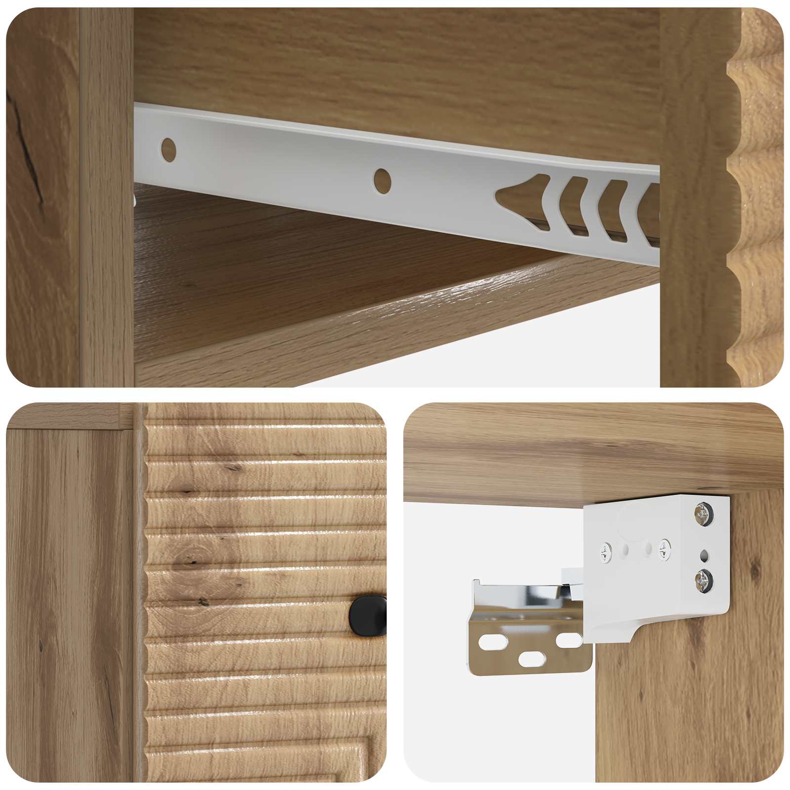 Cabinet de chevet mural 2 pcs Chêne artisanal 34,5 x 33 x 20 cm - XIOS