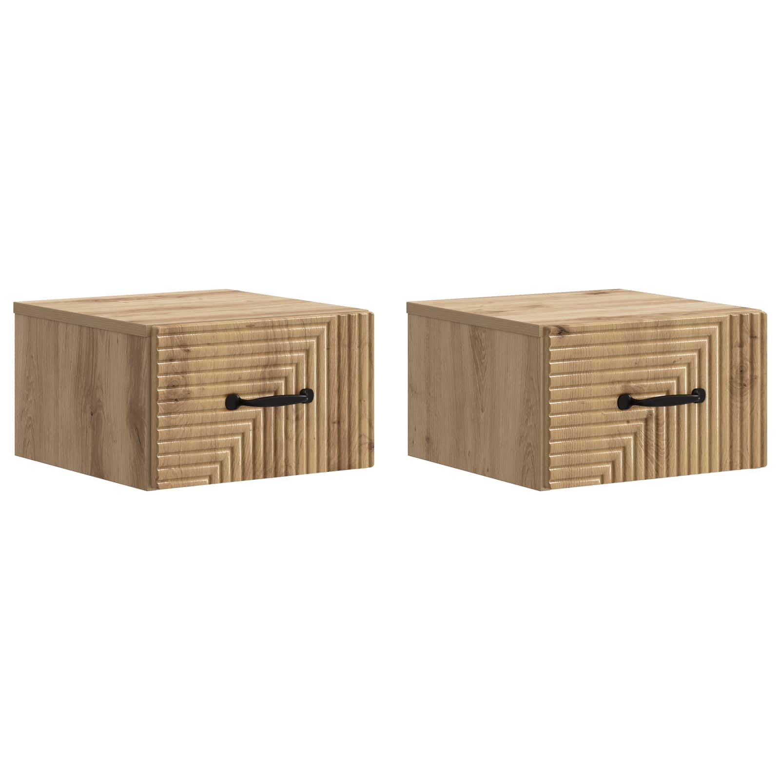 Cabinet de chevet mural 2 pcs Chêne artisanal 34,5 x 33 x 20 cm - XIOS