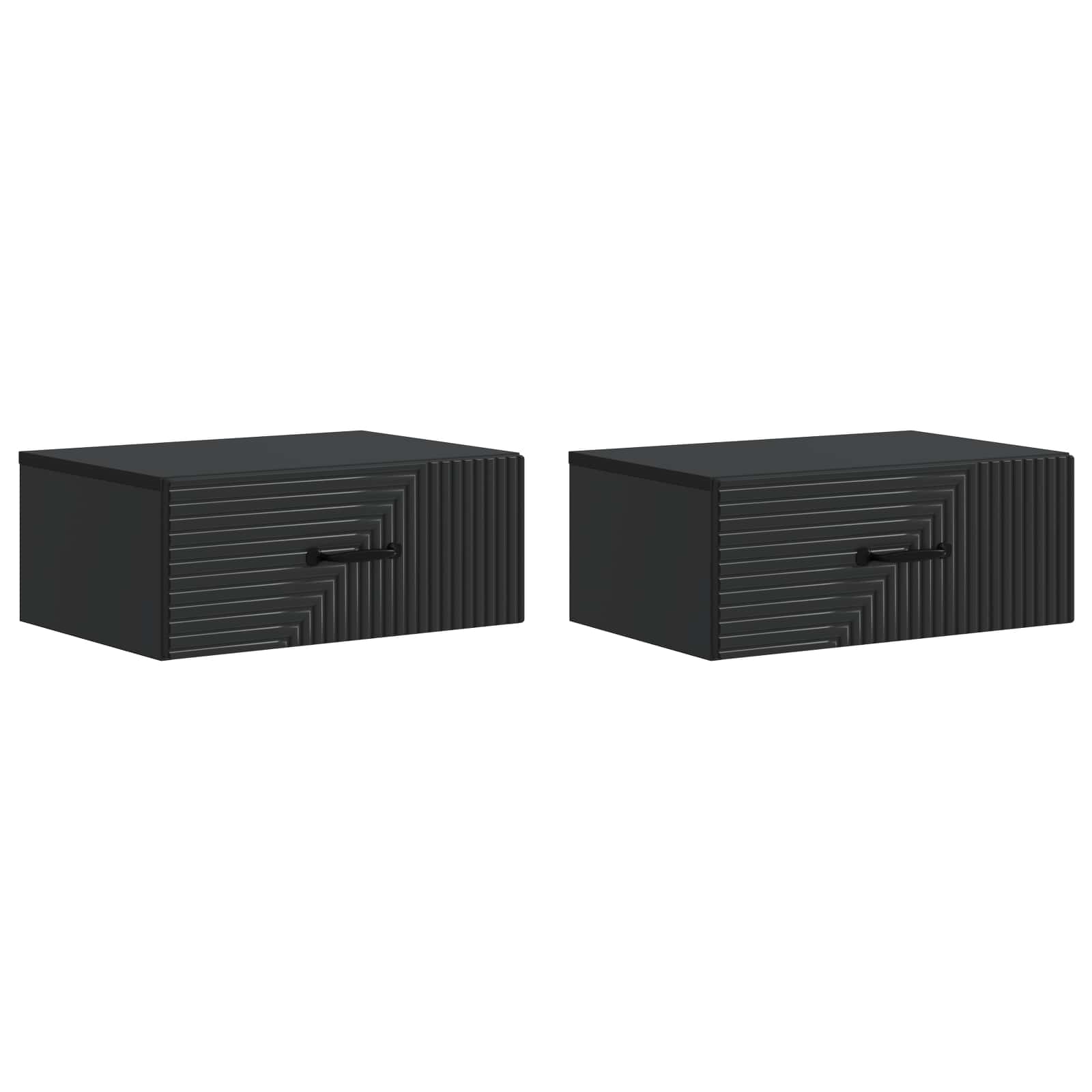 Cabinet de chevet mural 2 pcs Noir 49 x 34,5 x 20 cm - XIOS