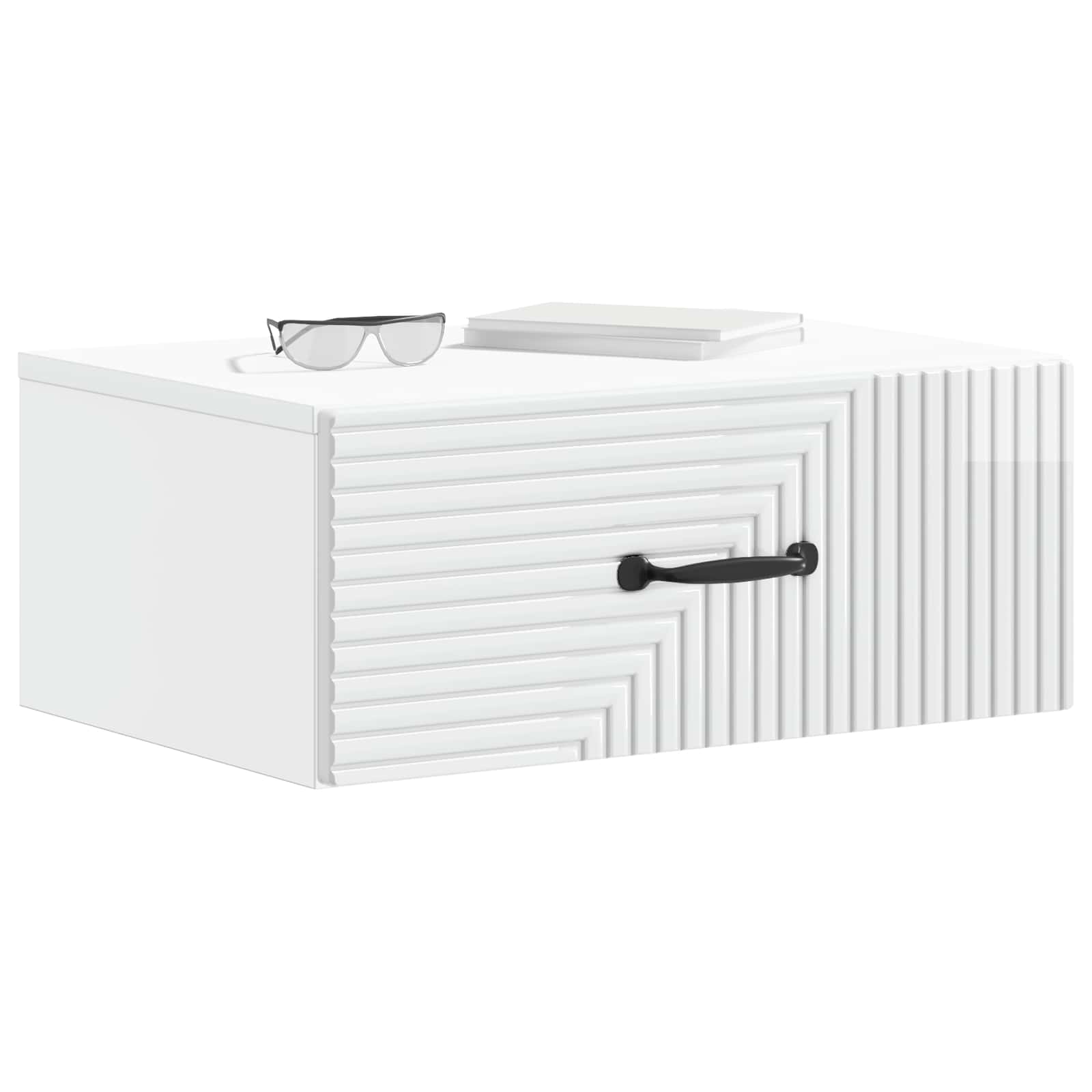 Cabinet de chevet mural 2 pcs Blanc brillant 49 x 34,5 x 20 cm - XIOS