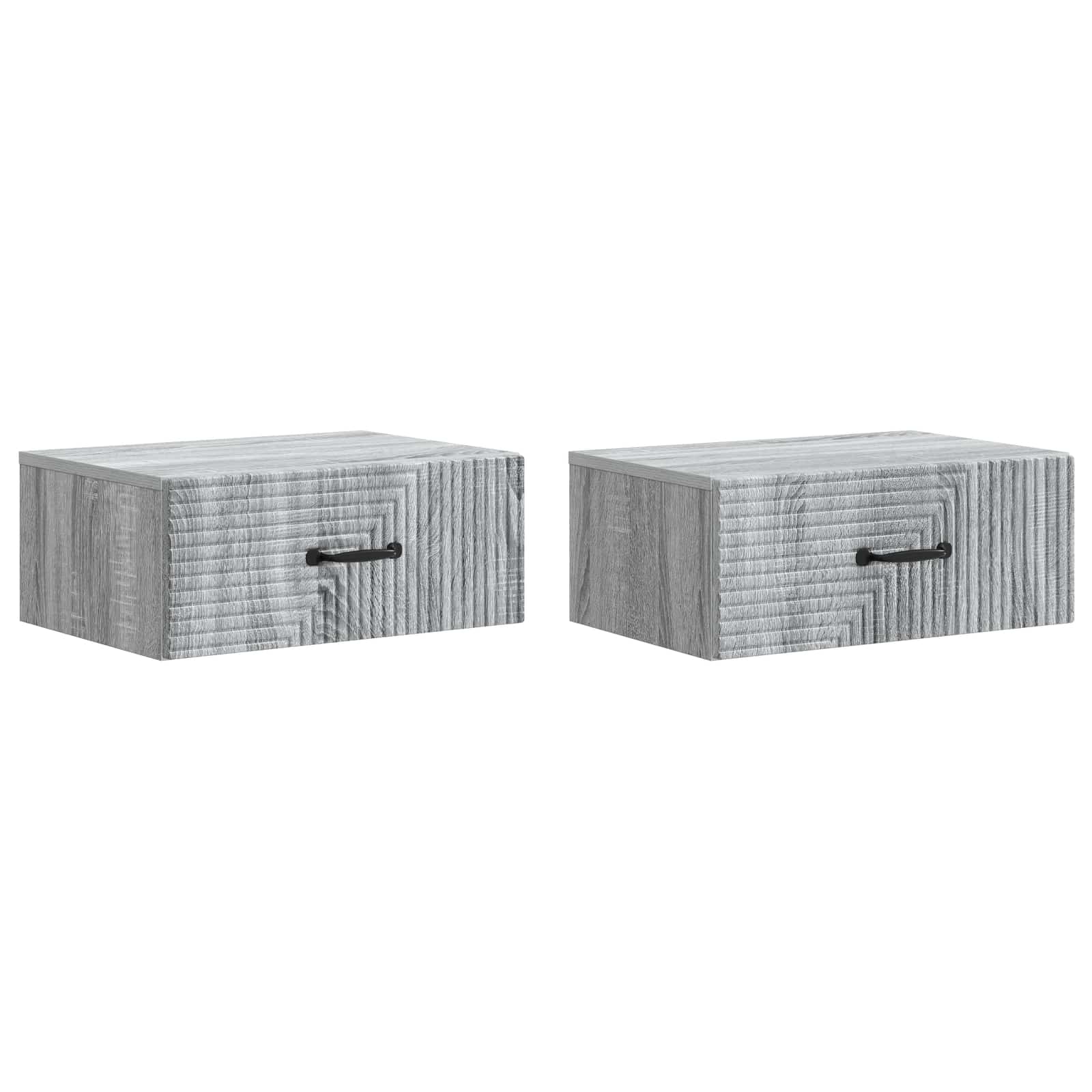 Cabinet de chevet mural 2 pcs Sonoma gris 49 x 34,5 x 20 cm - XIOS