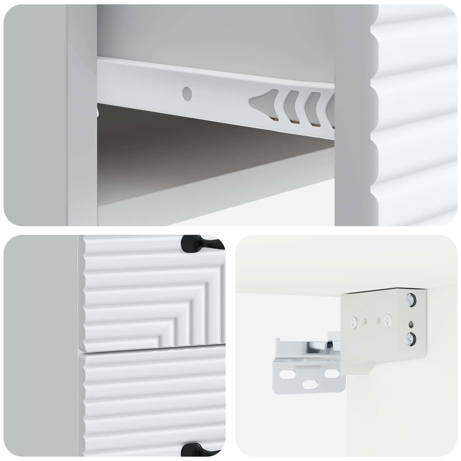 Cabinet de chevet mural 2 pcs Blanc 34,5 x 33 x 40 cm - XIOS
