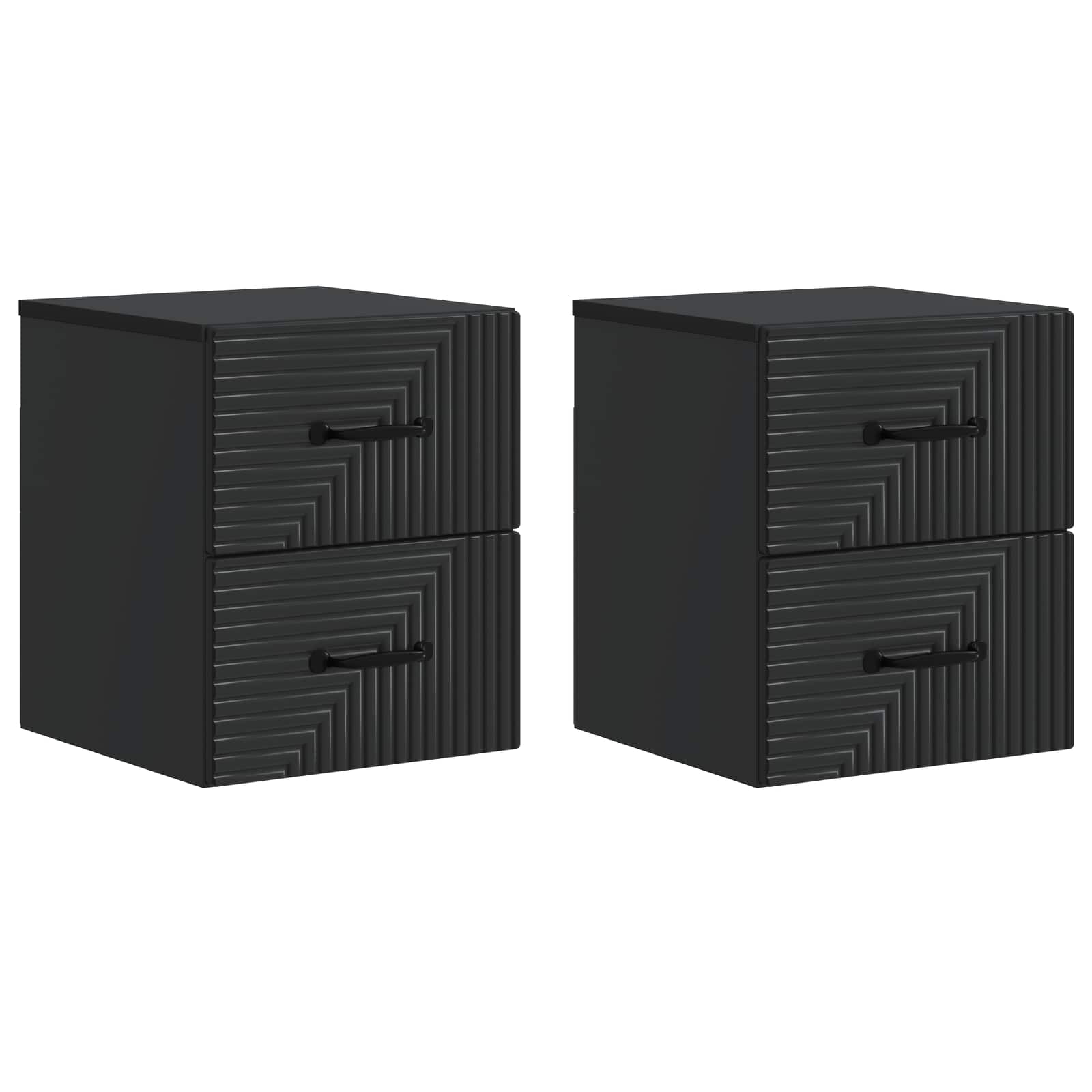 Cabinet de chevet mural 2 pcs Noir 34,5 x 33 x 40 cm - XIOS