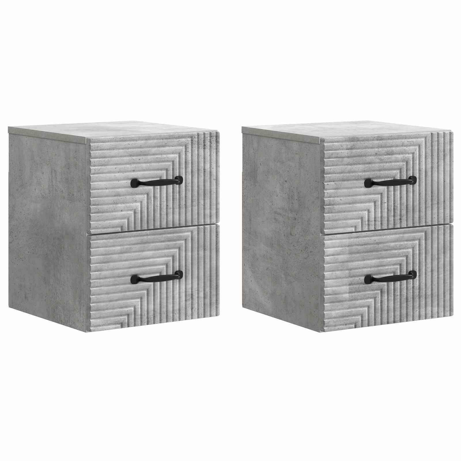 Cabinet de chevet mural 2 pcs Gris béton 34,5 x 33 x 40 cm - XIOS