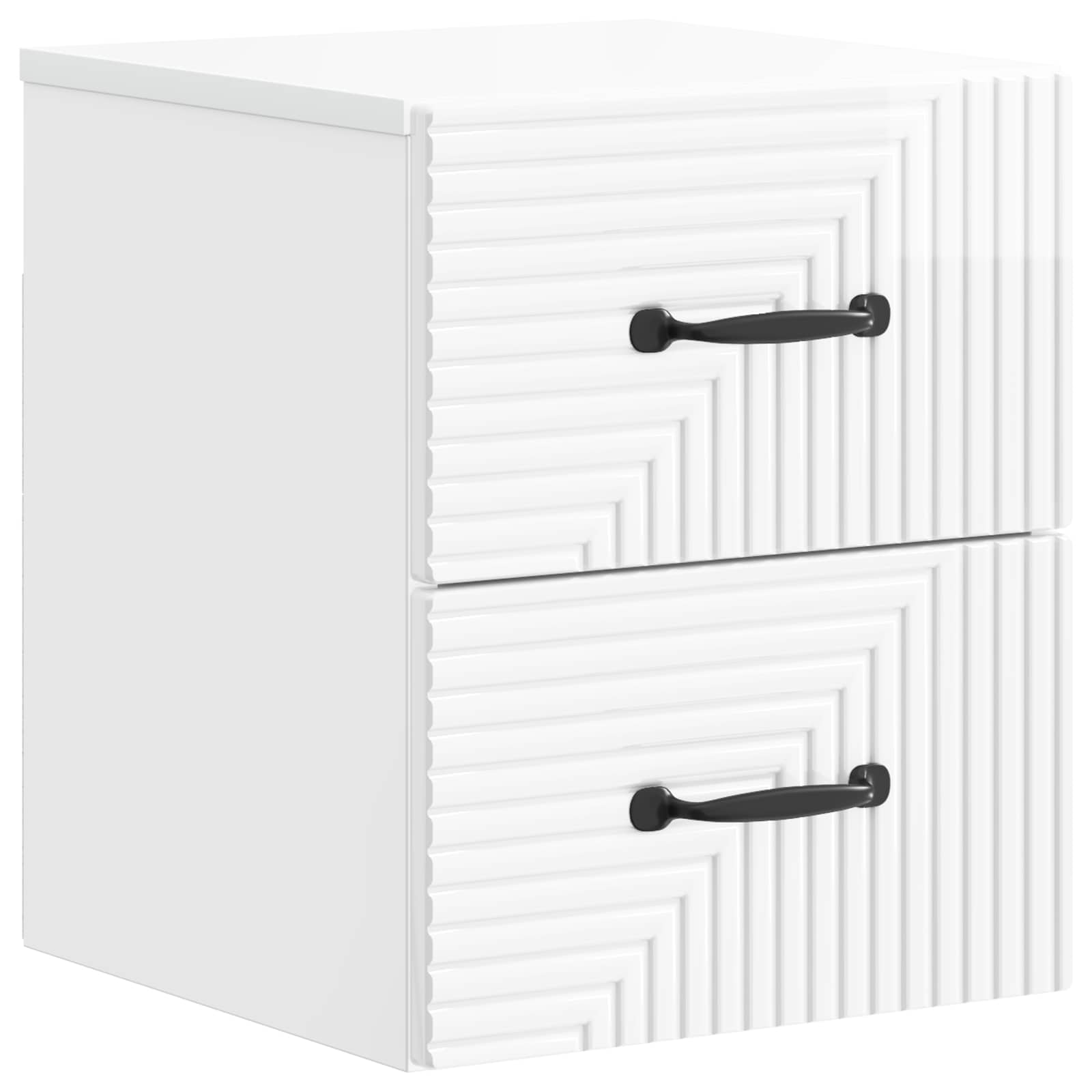 Cabinet de chevet mural 2 pcs Blanc brillant 34,5 x 33 x 40 cm - XIOS