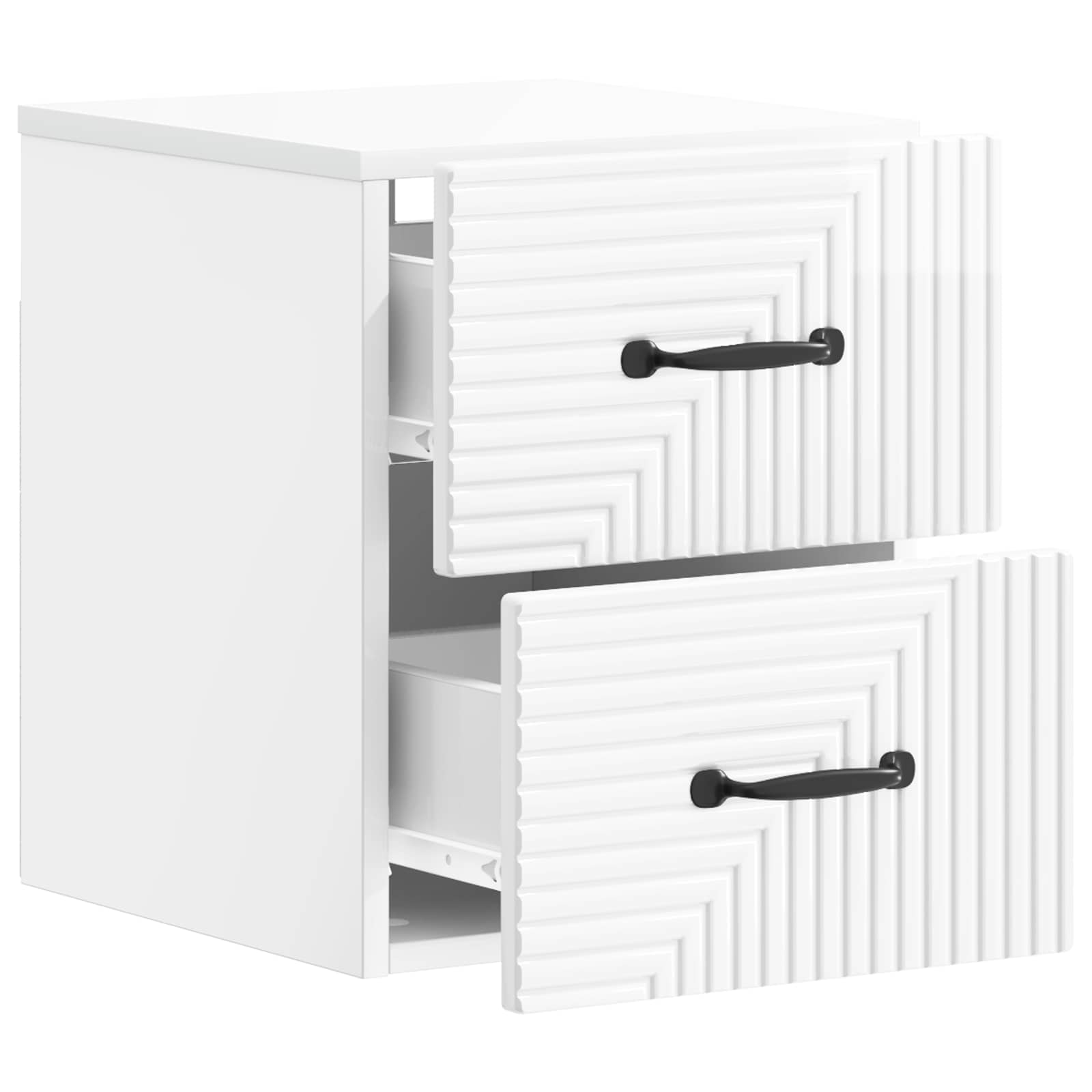 Cabinet de chevet mural 2 pcs Blanc brillant 34,5 x 33 x 40 cm - XIOS