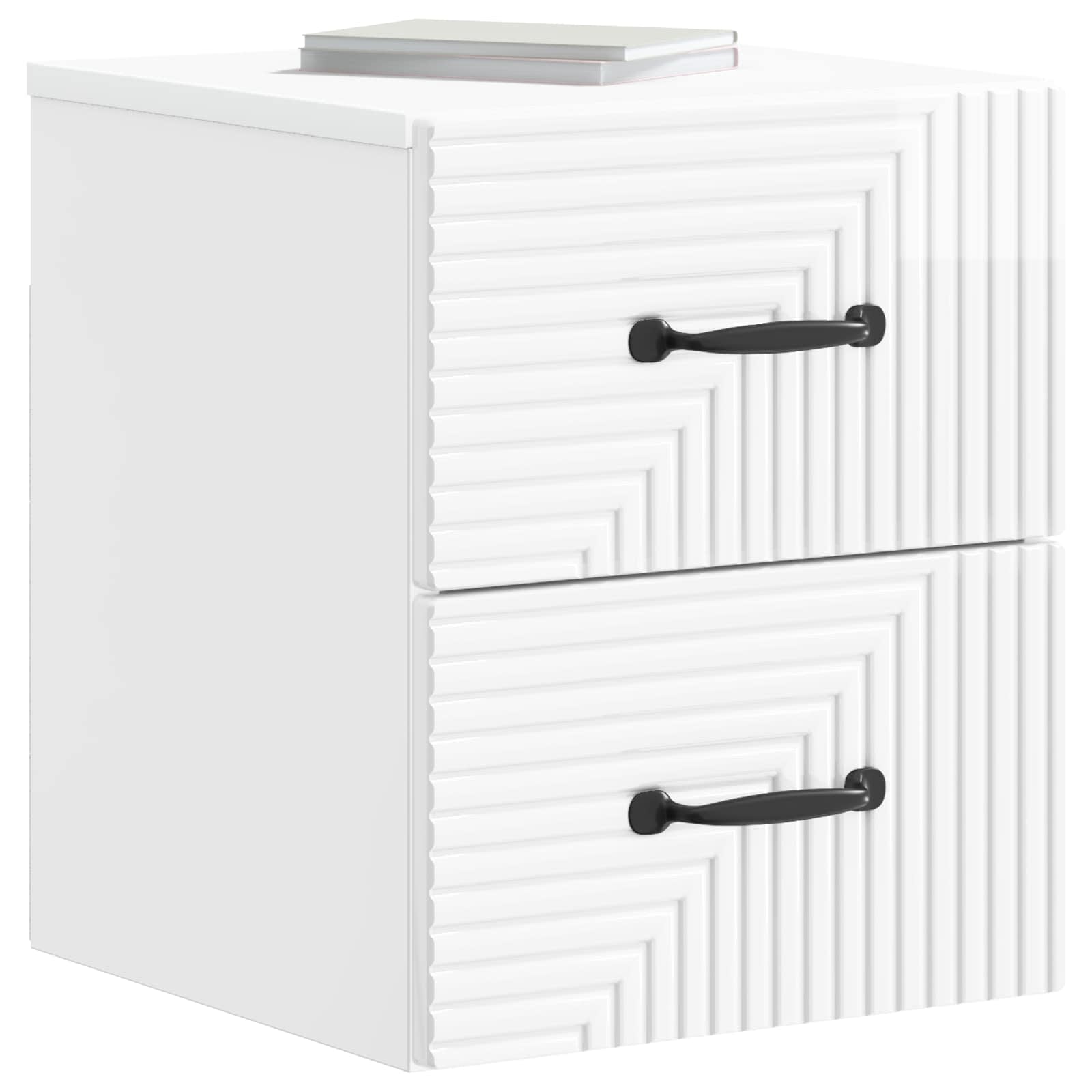 Cabinet de chevet mural 2 pcs Blanc brillant 34,5 x 33 x 40 cm - XIOS