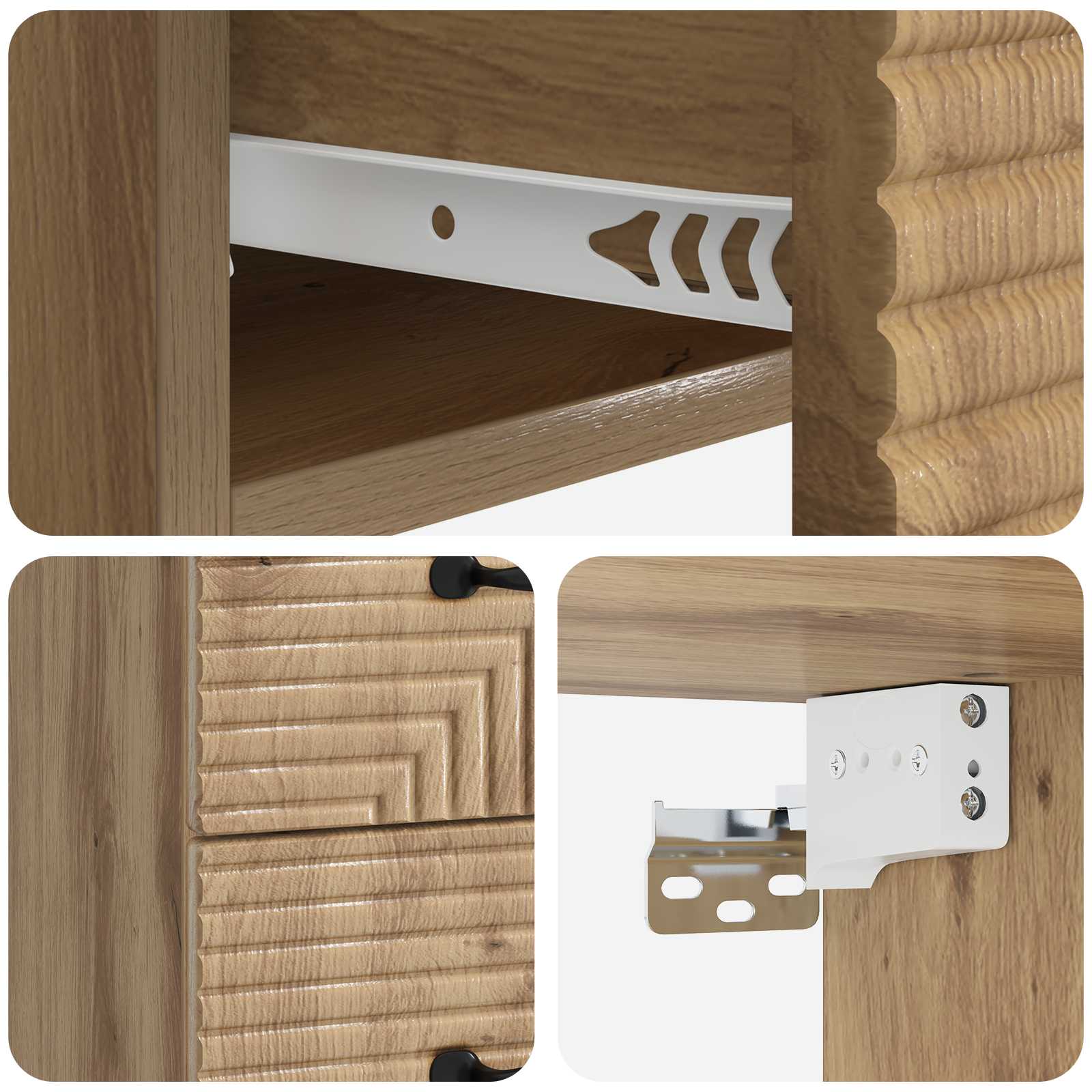 Cabinet de chevet mural 2 pcs Chêne artisanal 34,5 x 33 x 40 cm - XIOS